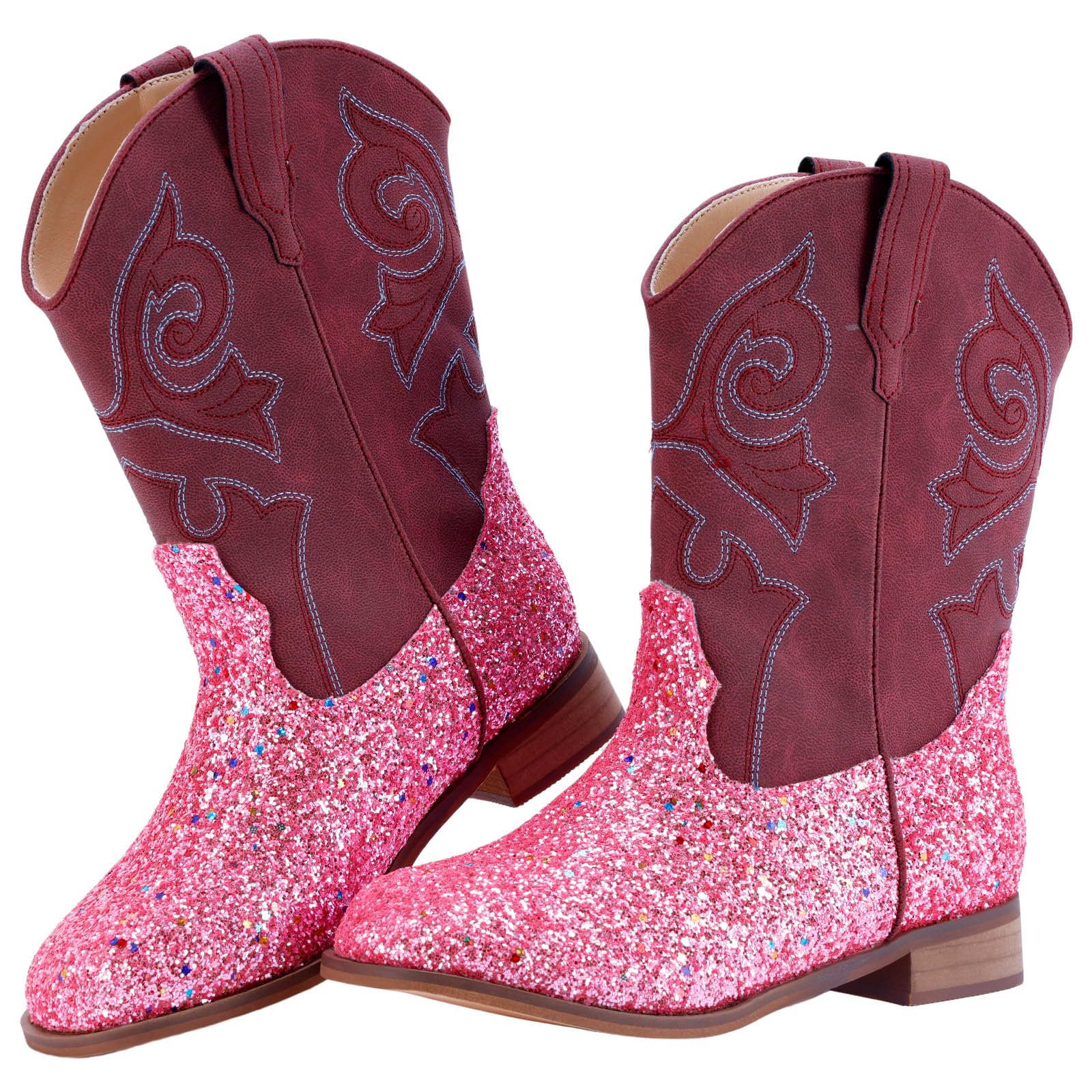 Glitter Girls Cowboy Boots Cowgirl Boots Kids Western Boot Round Toe with Walking Heel for Toddler/Little Kid/Big Kid