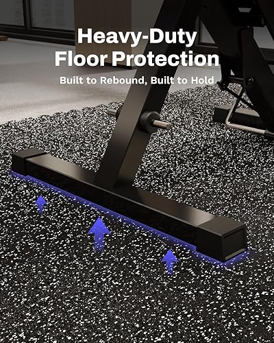 Miniatura 5 de AIRHOP 0.79in Thick 48 Sq Ft Exercise Equipment Mats, 12 Tiles Upgraded Rubber Top with High Density EVA Foam, Large Interlocking Puzzle Gym