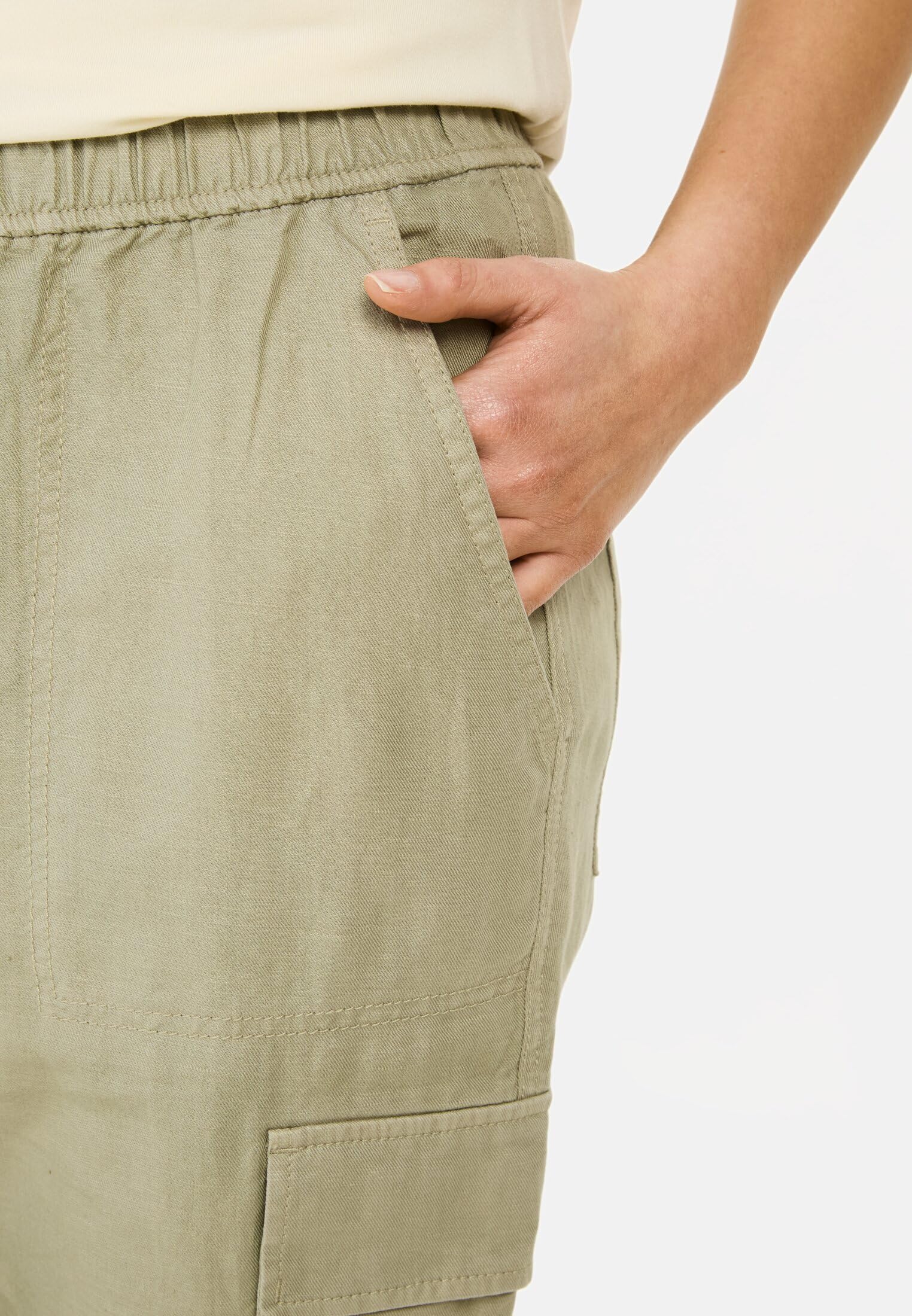 camel active Damen Loose Fit Hose aus Leinenmix