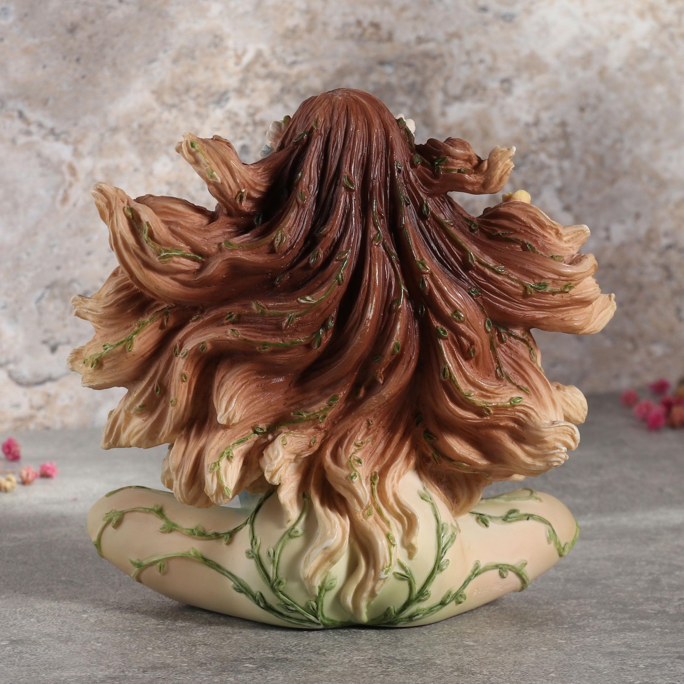 Veronese Design Statuetta in resina dipinta a mano con farfalle e fiori, Madre Terra in gravidanza, 10 cm