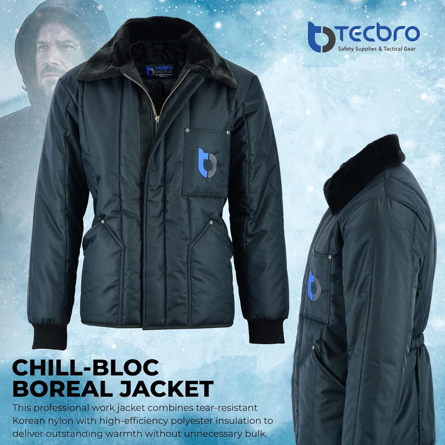 Chill Bloc -50°F Freezer Jacket Extreme Cold Weather with Soft Fur Collar