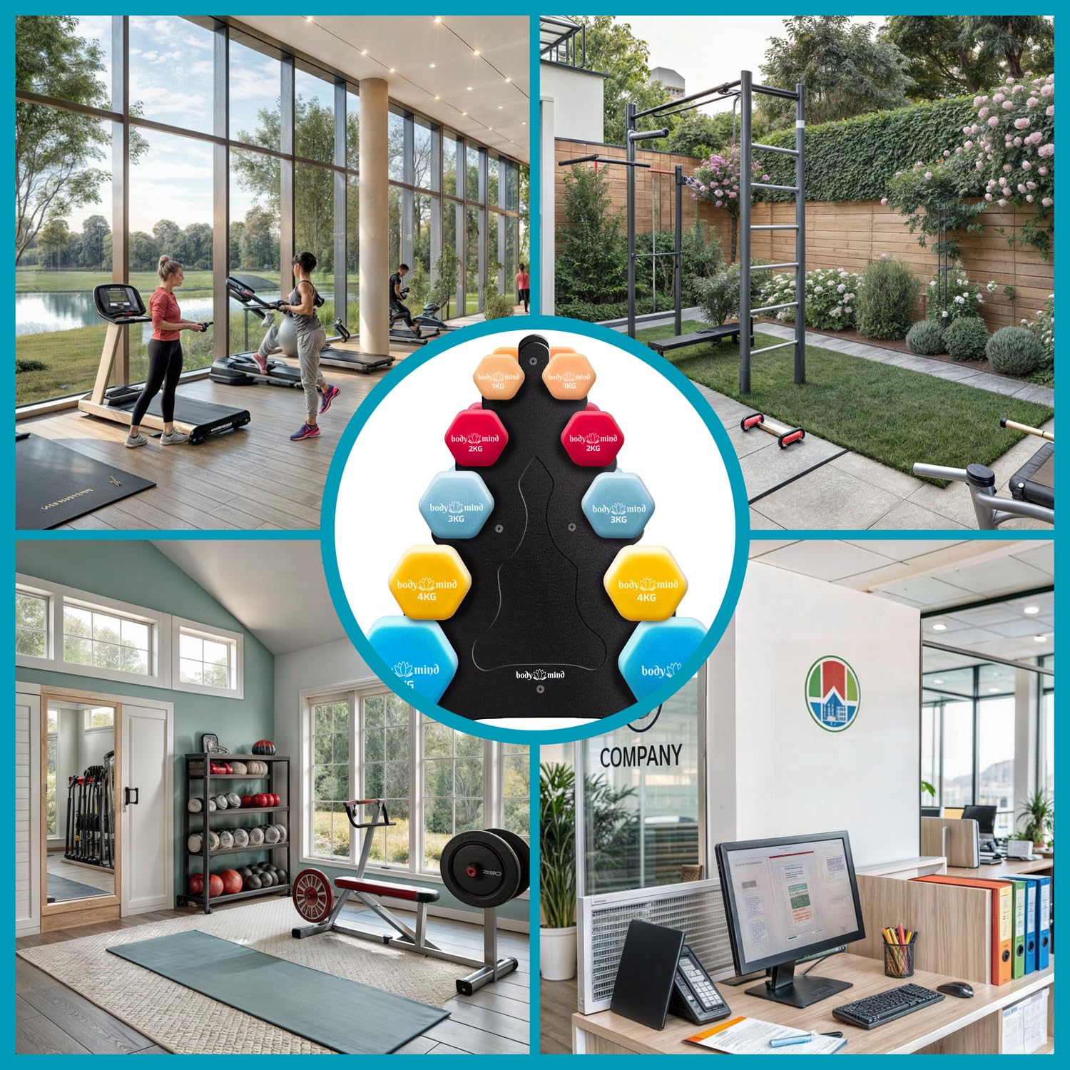 Body & Mind® Juego de 2 mancuernas ; Entrenamiento de fuerza eficaz con diferentes pesos; Entrenamiento de fitness en casa