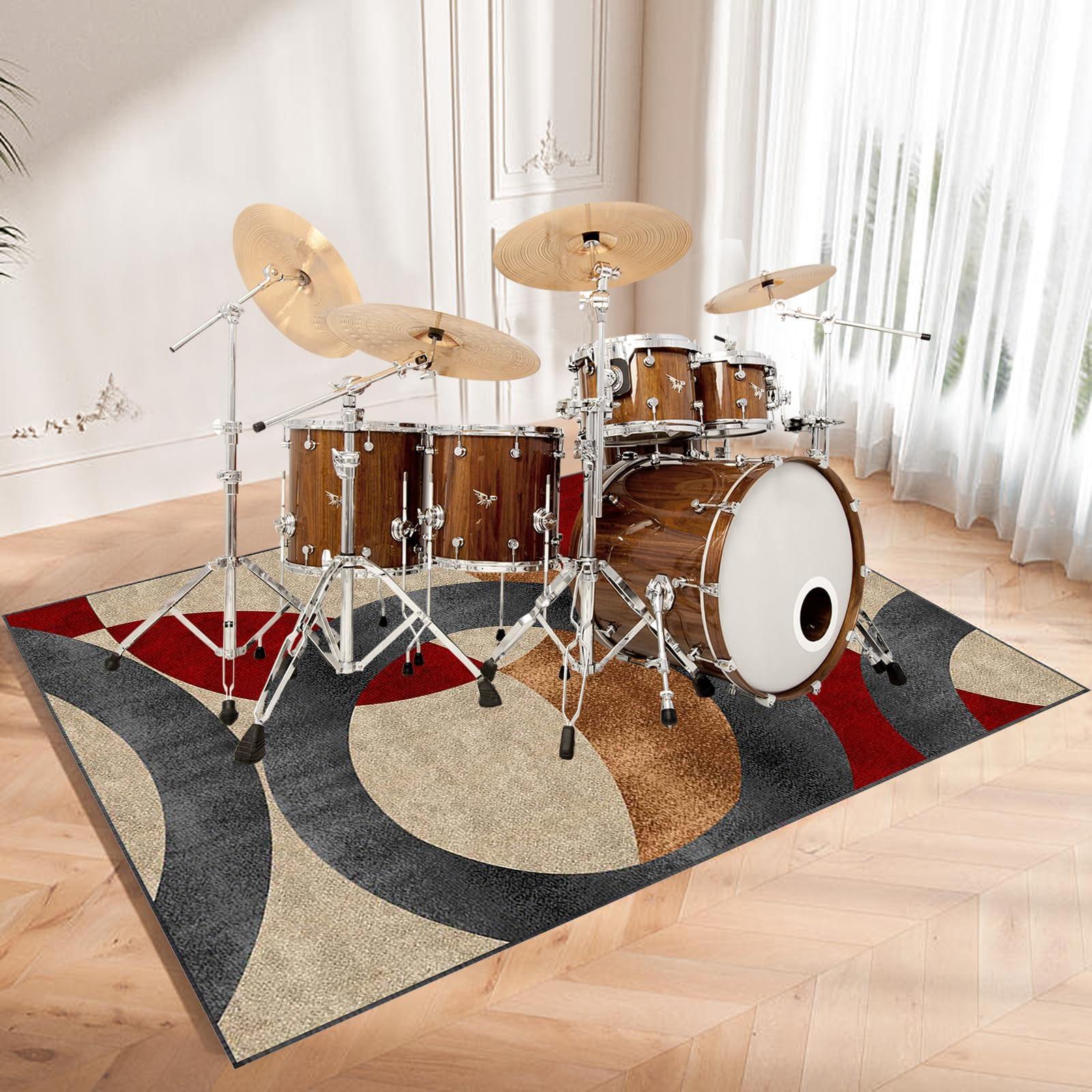 Alfombras Acusticas Electronica, Alfombra de Batería Acústico, Alfombra para Bateria Antideslizantes, Tapete de Tambor, Alfombra Bateria, Alfombrillas Insonorizada, Alfombra de Tambor 120 x 80 cm