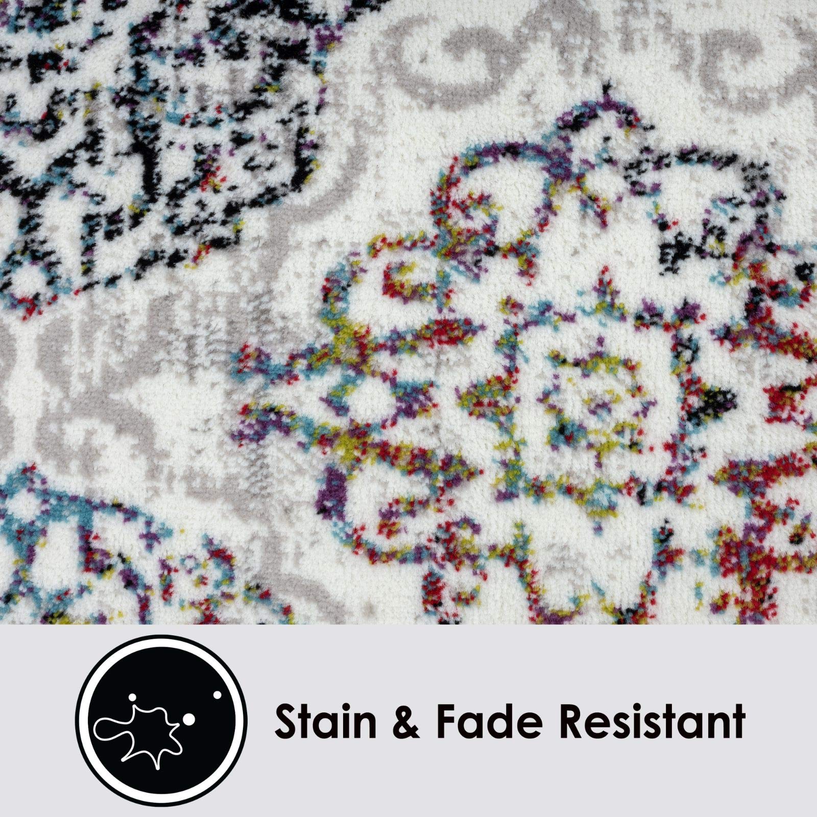 Home Dynamix Boho Andorra Transitional Damask Area Ivory/Pink, 7'9"x10'2"