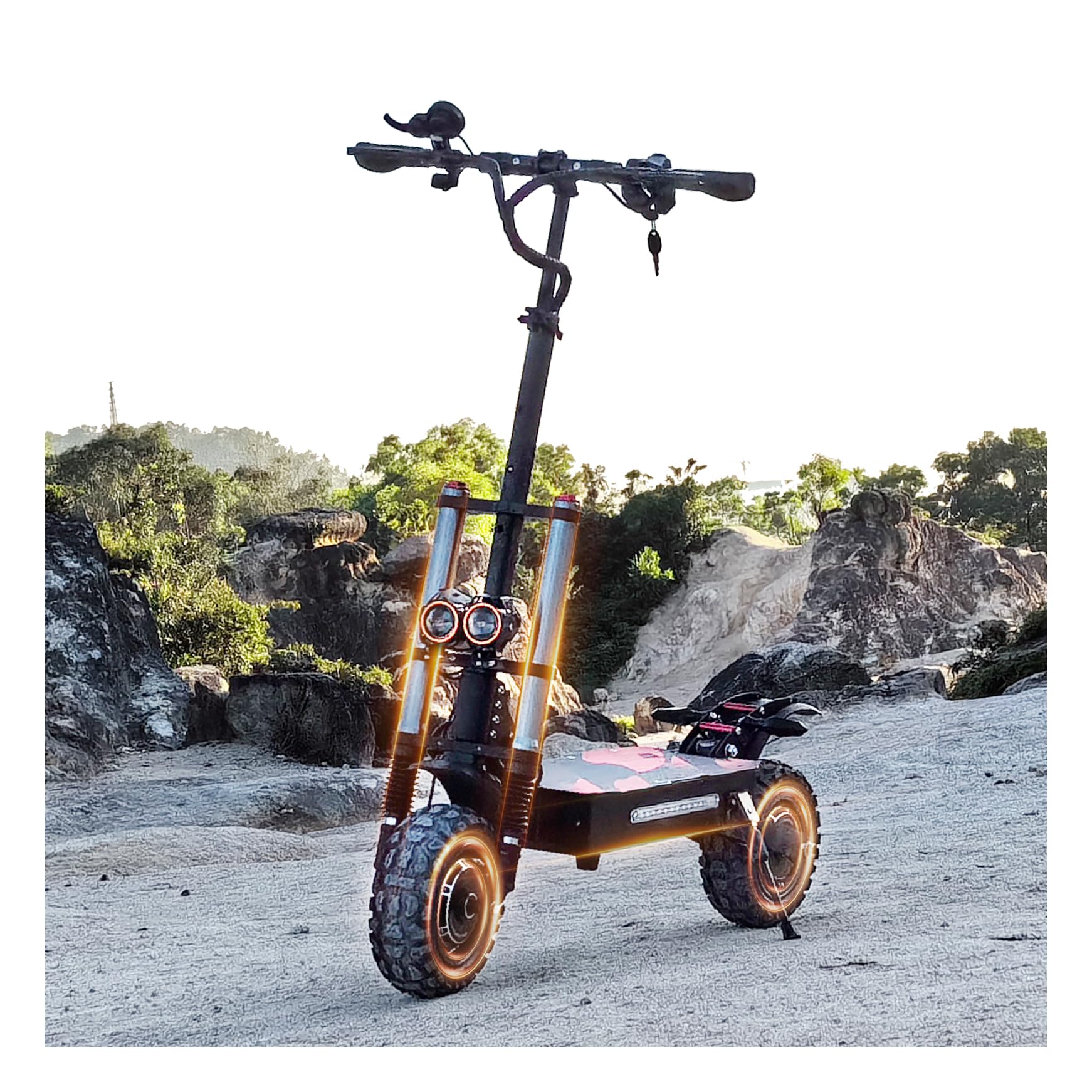 Foldable Design with Seat fastest electric scooter 80 km off road e scooter Detached Seat 11 Tyres 6000W