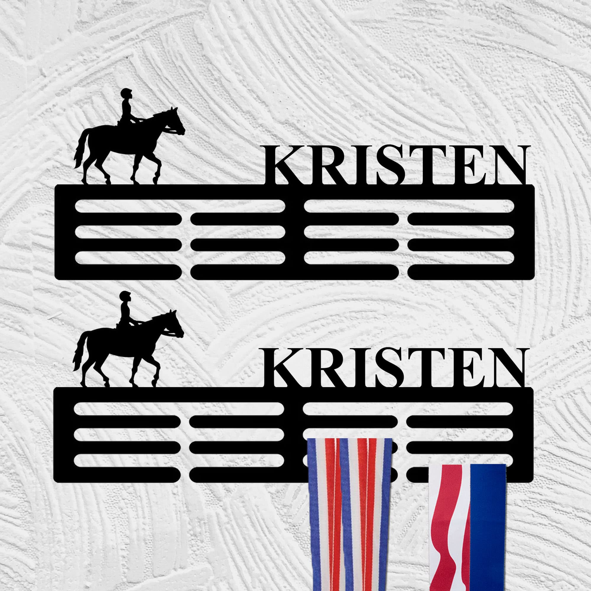 Gerryed Horse Ribbon Display Rack Custom Medal Hanger, 12 Rungs for Medals & Ribbons Horse Riding Medal Hanger Display Rack Equestrian Gift