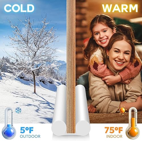 Miniatura 2 de MAXTID Tope para debajo de la puerta, color blanco, 32 pulgadas, burlete de puerta, barrido de puerta para puertas exteriores e interiores, sello