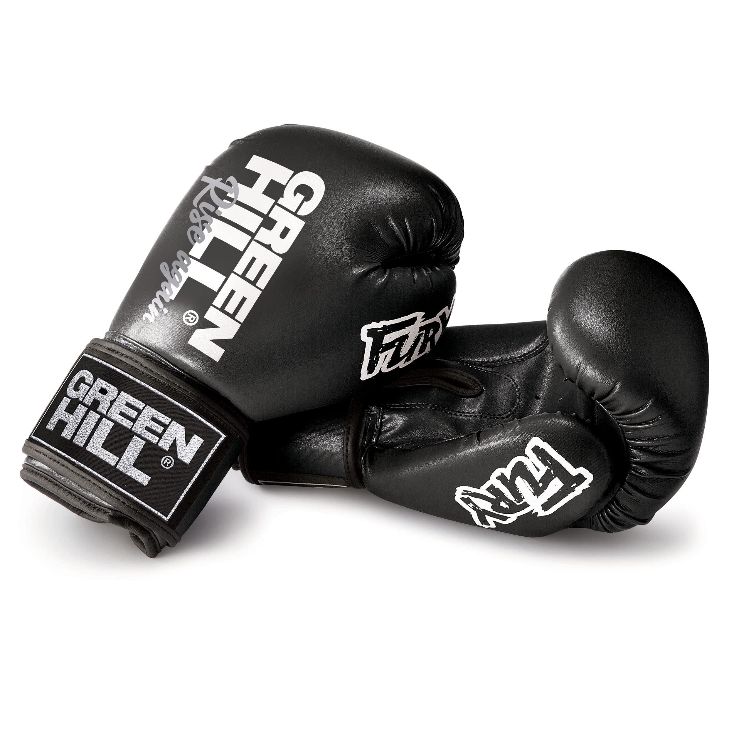 Green Hill FURY Guantoni da Boxe e Kick Boxing 10 oz 12 oz Chiusura Velcro Similpelle