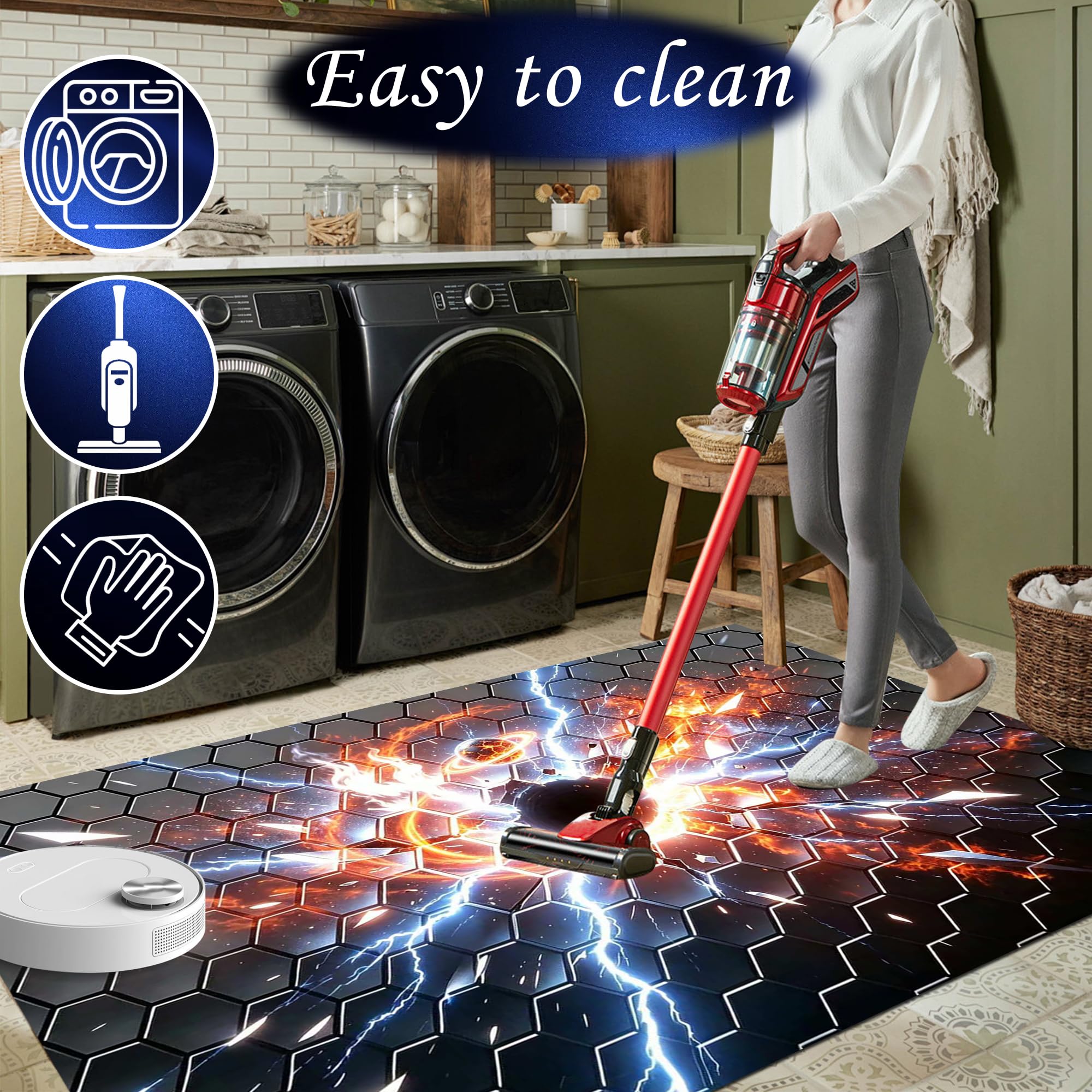 Tapis Gamer Sol, Tapis Chambre Garcon Tapis de Salon Lavable en Machine Antidérapant Tapis Chambre pour la Chambre à Coucher, Le Bureau à Domicile 90 x 140 cm