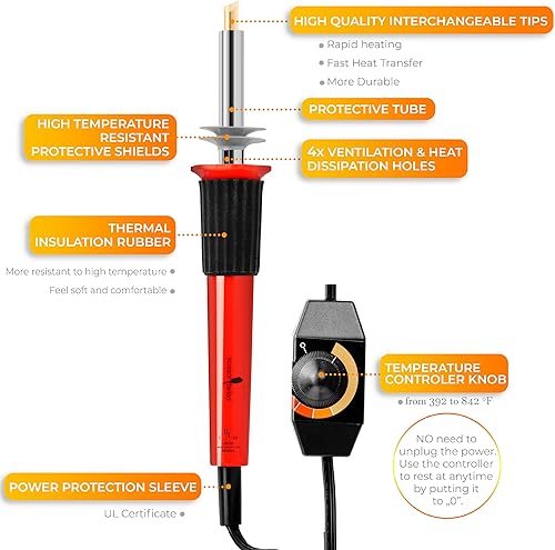 Miniatura 3 de Kit de quema de madera prémium de 42 piezas | Regalo completo para dominar sin esfuerzo el arte de la pirografía: 36 puntas, quemador de madera con