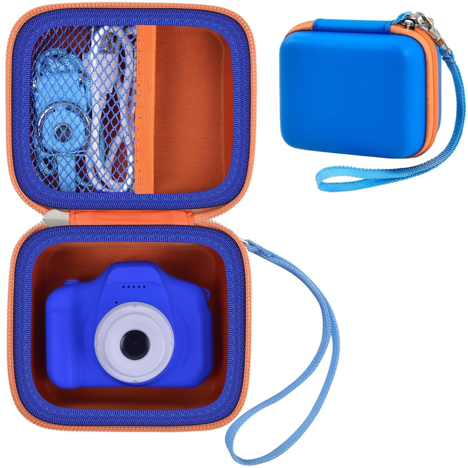 Camera Case Compatible with Seckton/ for Rindol/ for VATENIC/ for Rikum/ for GKTZ Kid Toy Video Camera. Kids Digital Cameras Carrying Box for Cable, Battery, SD Card (Box Only)-Orange Zipper