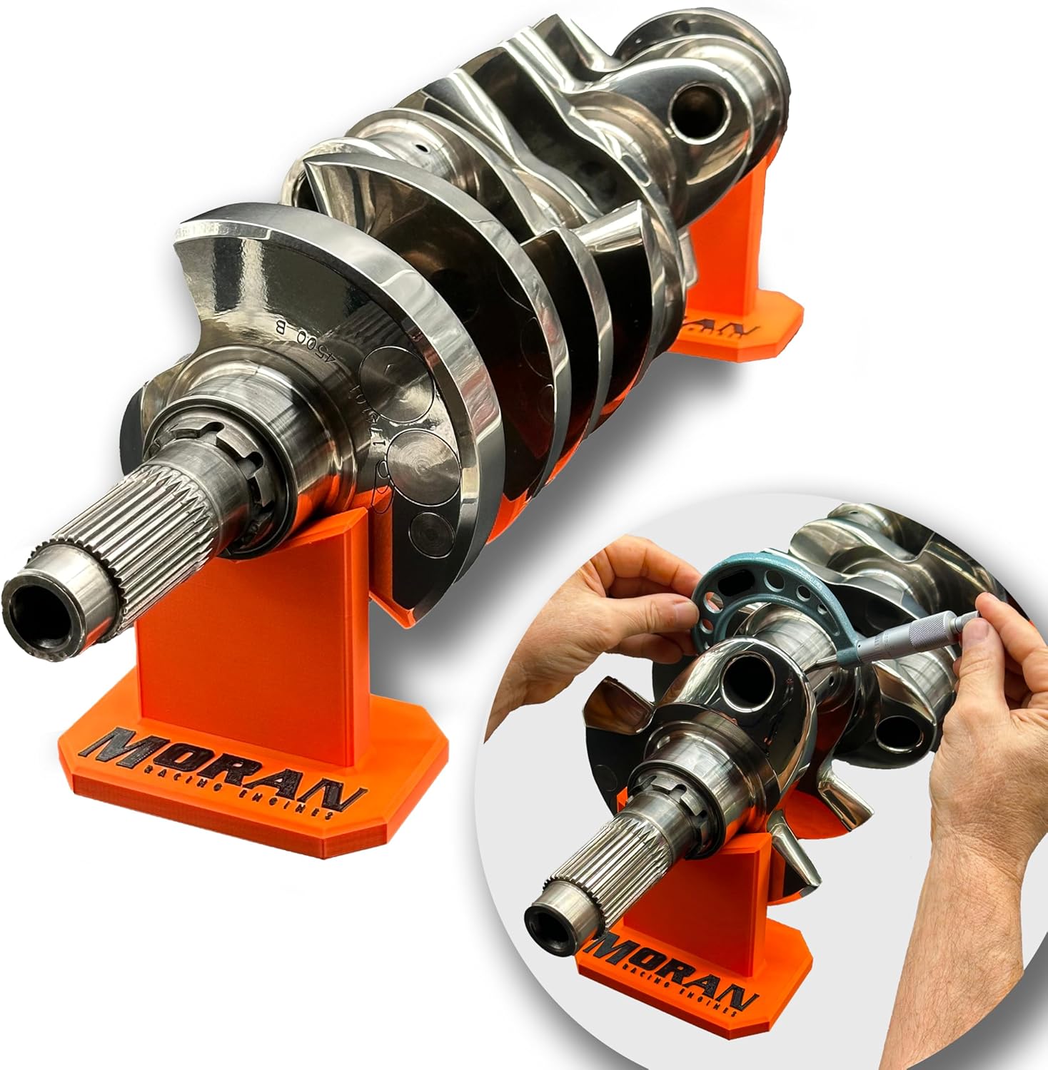Moran Racing Engines Crankshaft Stands | Universal Fit | Chemical Resistant | Non-Slip Pads | Safely Supports Crankshaft | 1 Set of Stands