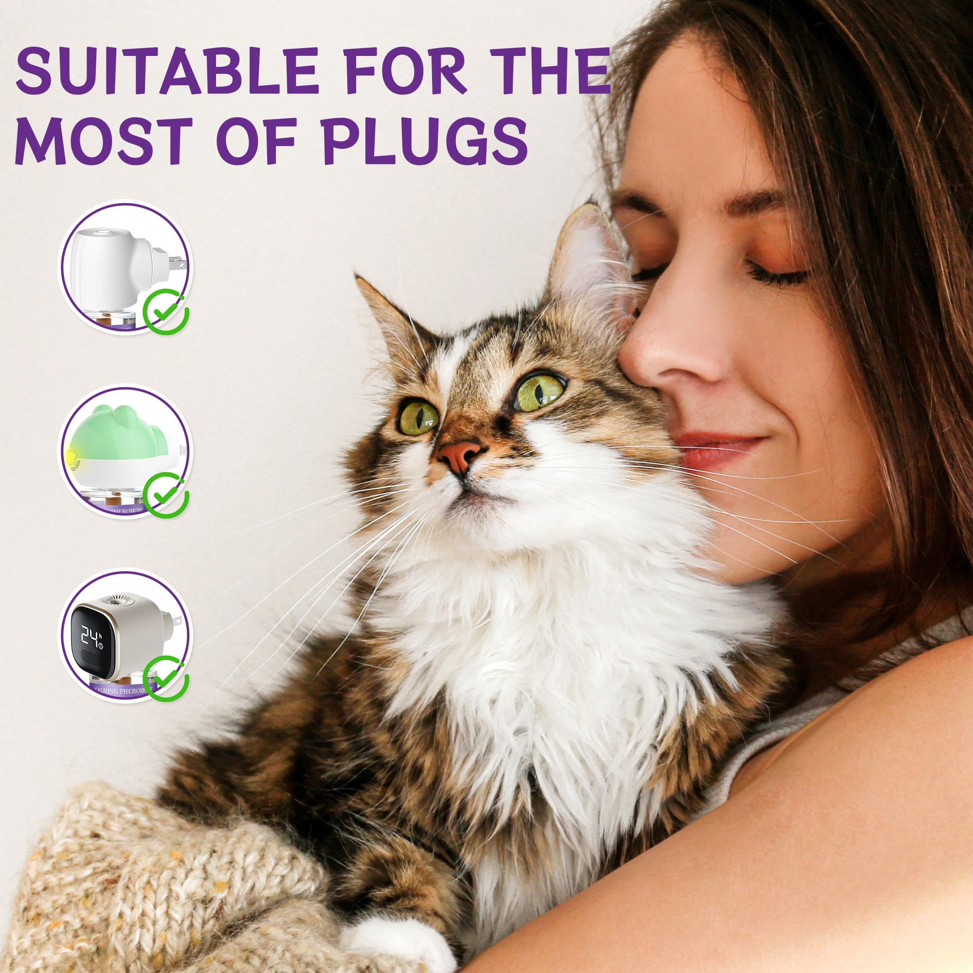 6er-Pack Katze Pheromon Beruhigende Diffusor Nachfüllungen, Pheromon Diffusor für Katzen, Angst lindern, Helfen, Kämpfe zu reduzieren, Sprühen & Kratzern, Drogenfrei & Geruchlos Sicher, 180 Tag