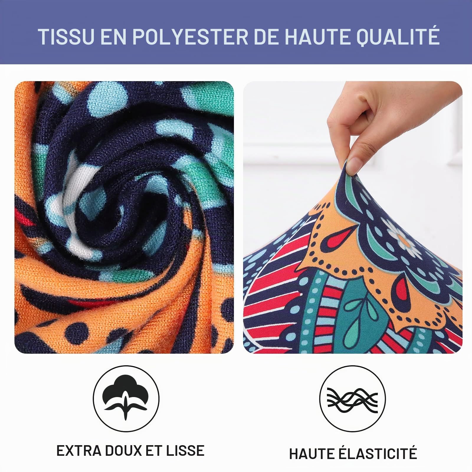 hyha Lot de 2 Housses de Fauteuil tonneau imprimées avec Housse de Coussin, Housse de Fauteuil Extensible Amovible pour IKEA Tullsta, Housse de Fauteuil, Protection de Meubles pour Salon, Bleu Vert