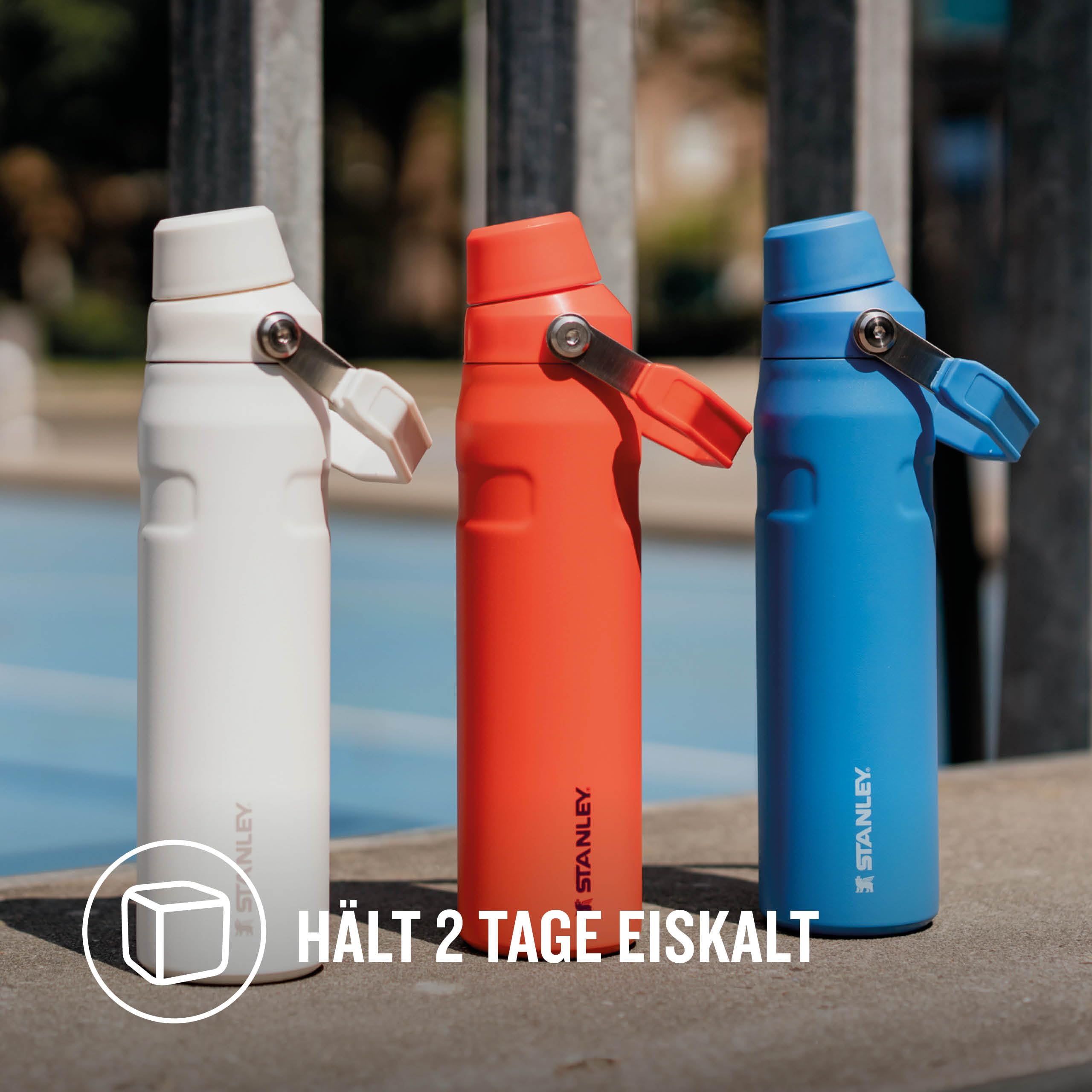 STANLEY 1913 Iceflow Fast Flow Trinkflasche Sport 0.6L - Frost | Kühlt 10 Std. - Auslaufsicher - BPA-frei - Spülmaschinenfest