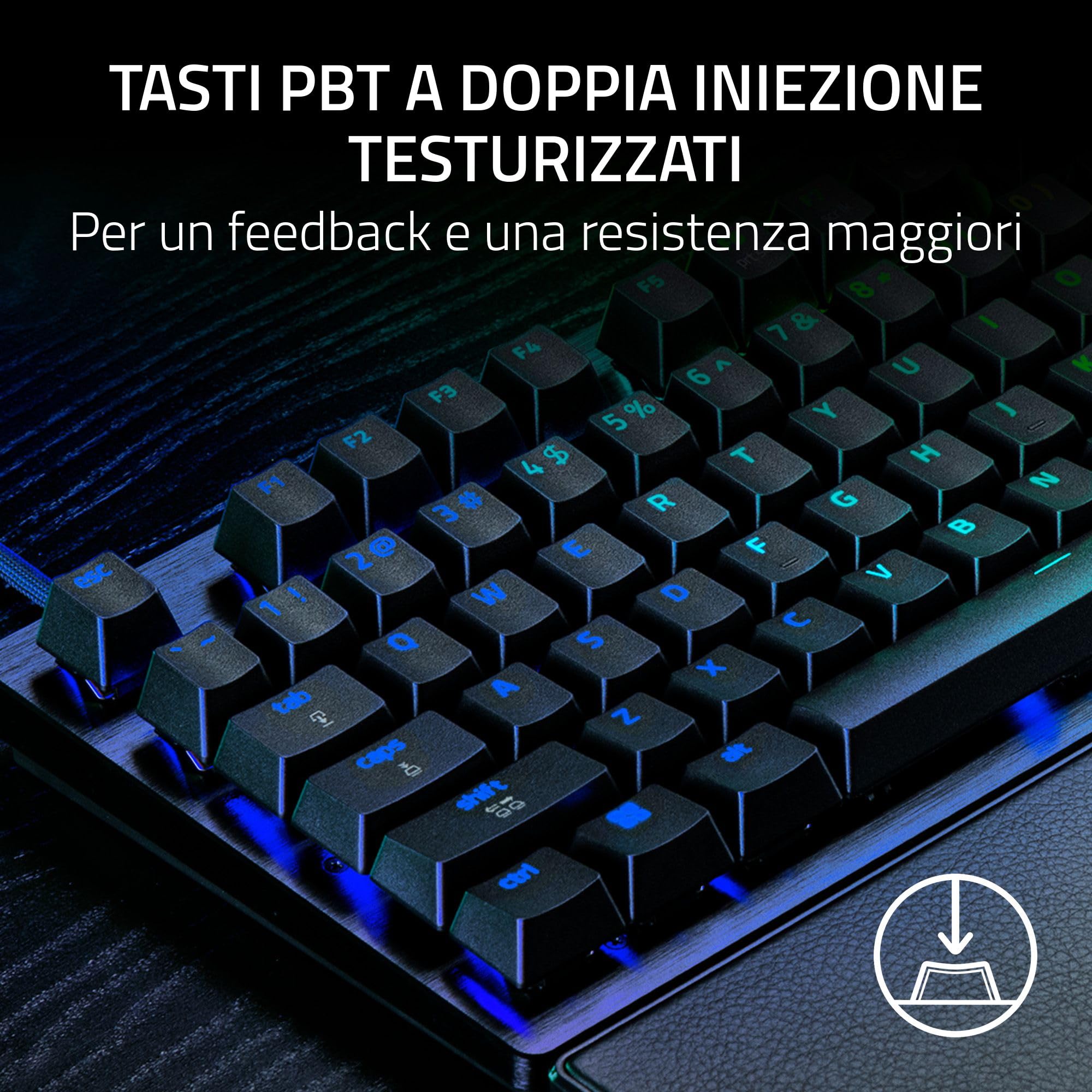 Razer Huntsman V3 Pro Tenkeyless 8KHz - TKL PC Tastiera meccanica da gioco - 8KHz HyperPolling - Switch ottici analogici - regolabile 0,1-4,0mm - Snap Tap - Rapid Trigger - QWERTY US Layout | Nero