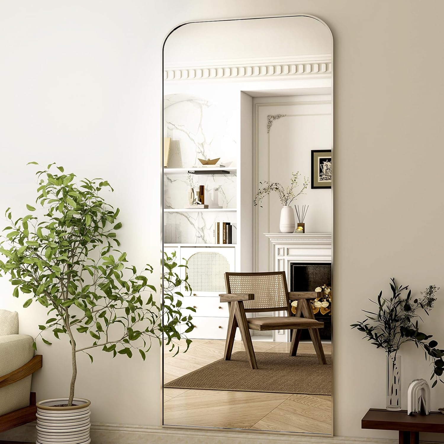 HARRITPURE 28"x71" Full Length Mirror Floor Mirrors Freestanding Hanging or Leaning Large Mirrors Full Body Mirror with Stand for Cloakroom, Bedroom, Living Room,Silver - Image 7