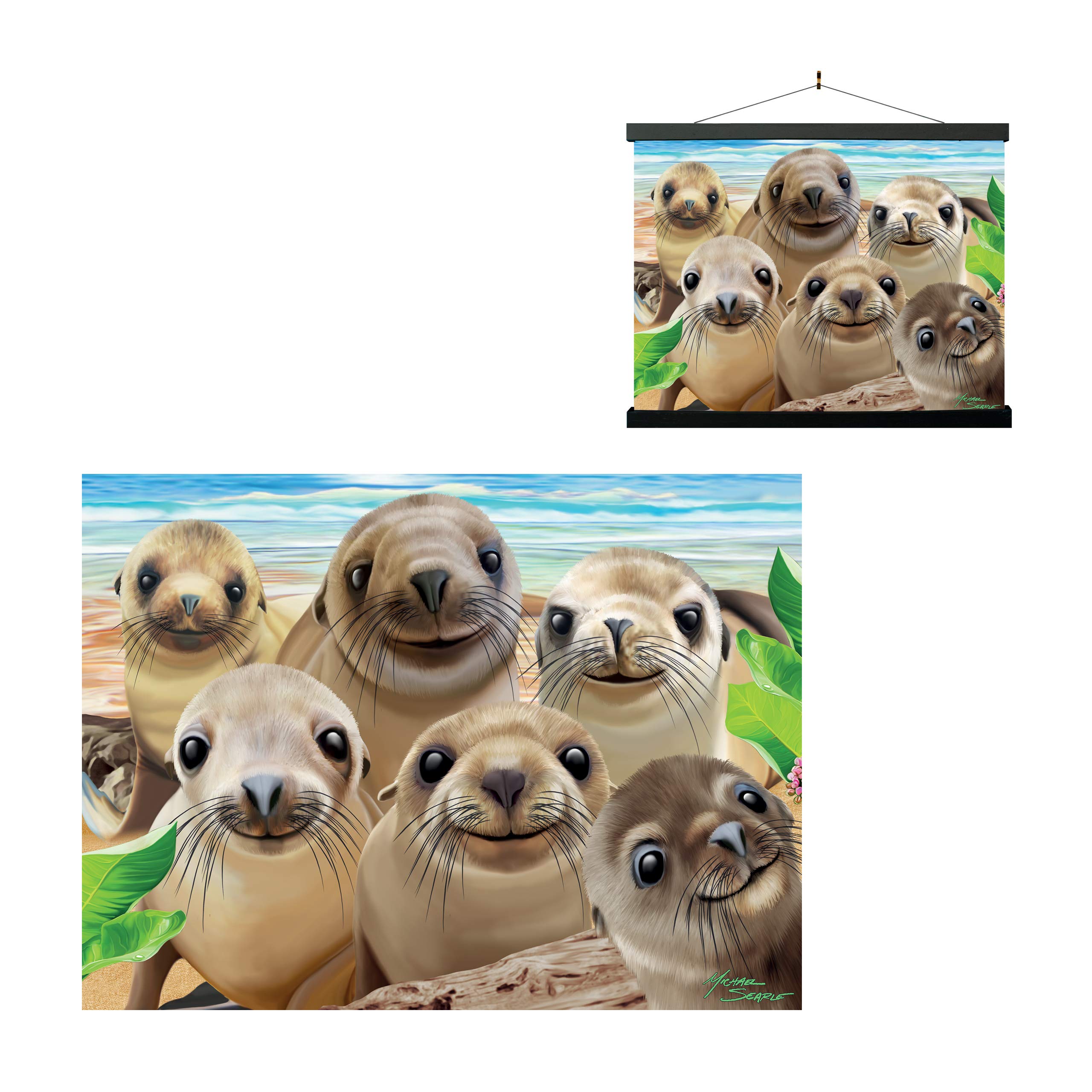 3D LiveLife Lenticular Pictures - Sea Lion Snap from Deluxebase. A3 Unframed Deep 3D Effect Animal Wall Art for Living Room, Bedroom or Kitchen. Unique Sea Lion Print Poster for Home Decor.