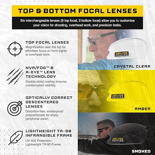 Miniatura 3 de SSP Eyewear Top Focal Ultra Tactical Safety Shooting Glasses, HD A-Eye NVRfog Lenses