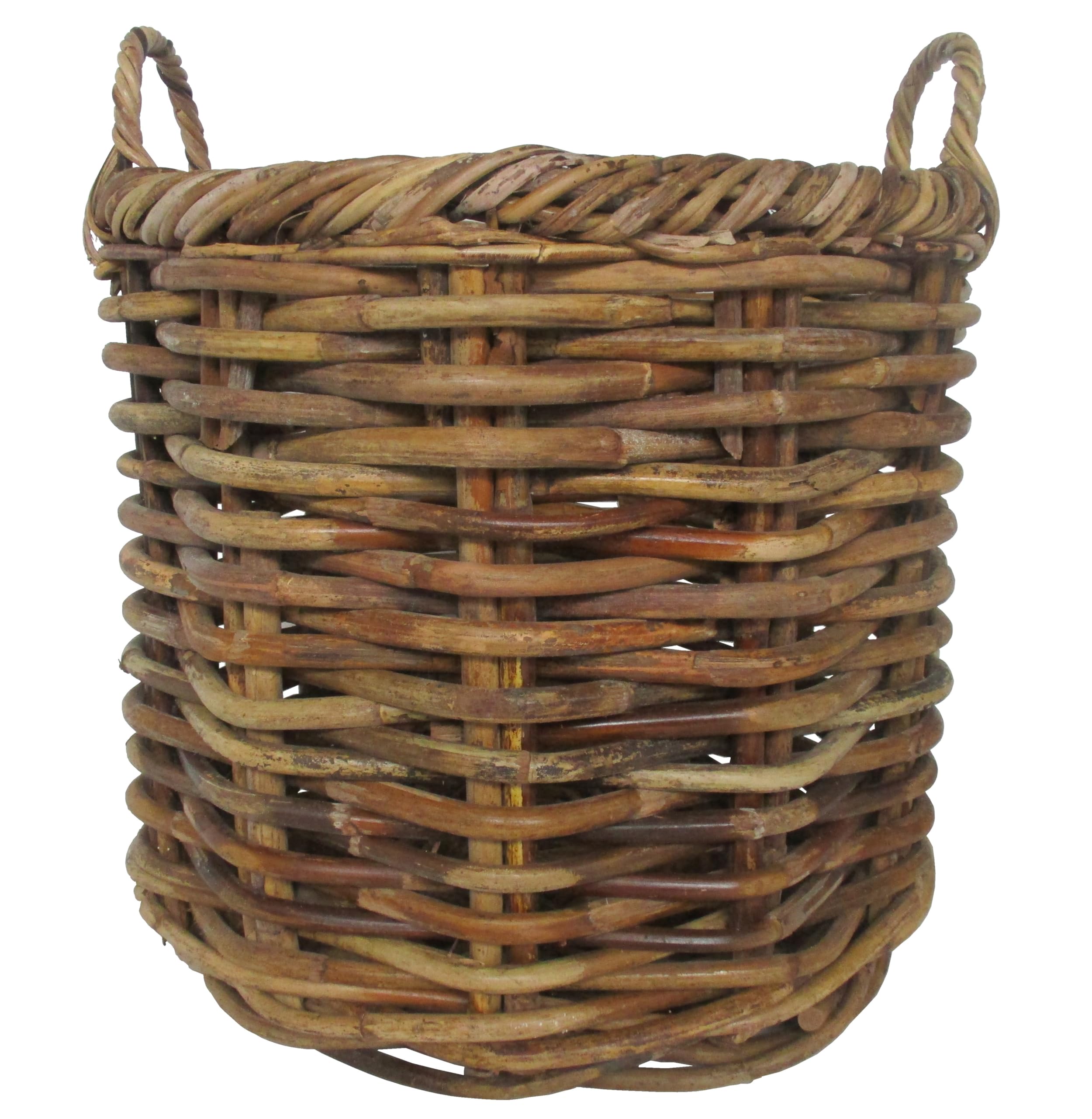 Cesto porta legna vimini cm 58x50 H con manici cm 59 H camino pellet porta biancheria contenitore