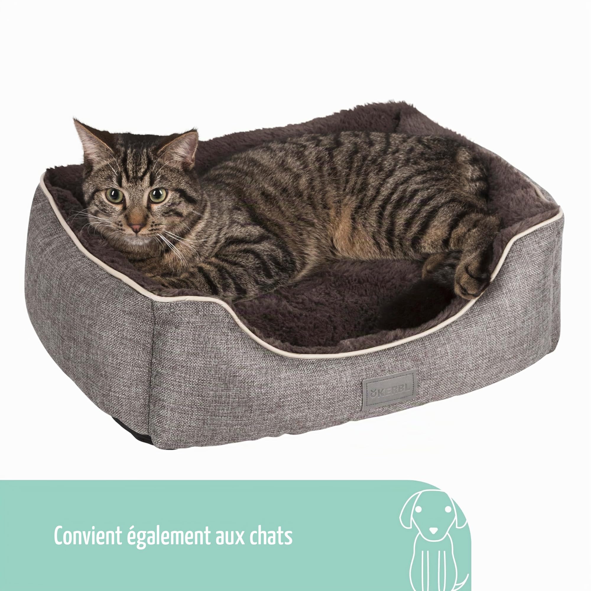 Kerbl Samuel Corbeille pour Chien Argent/Gris 60 x 50 x 17 cm