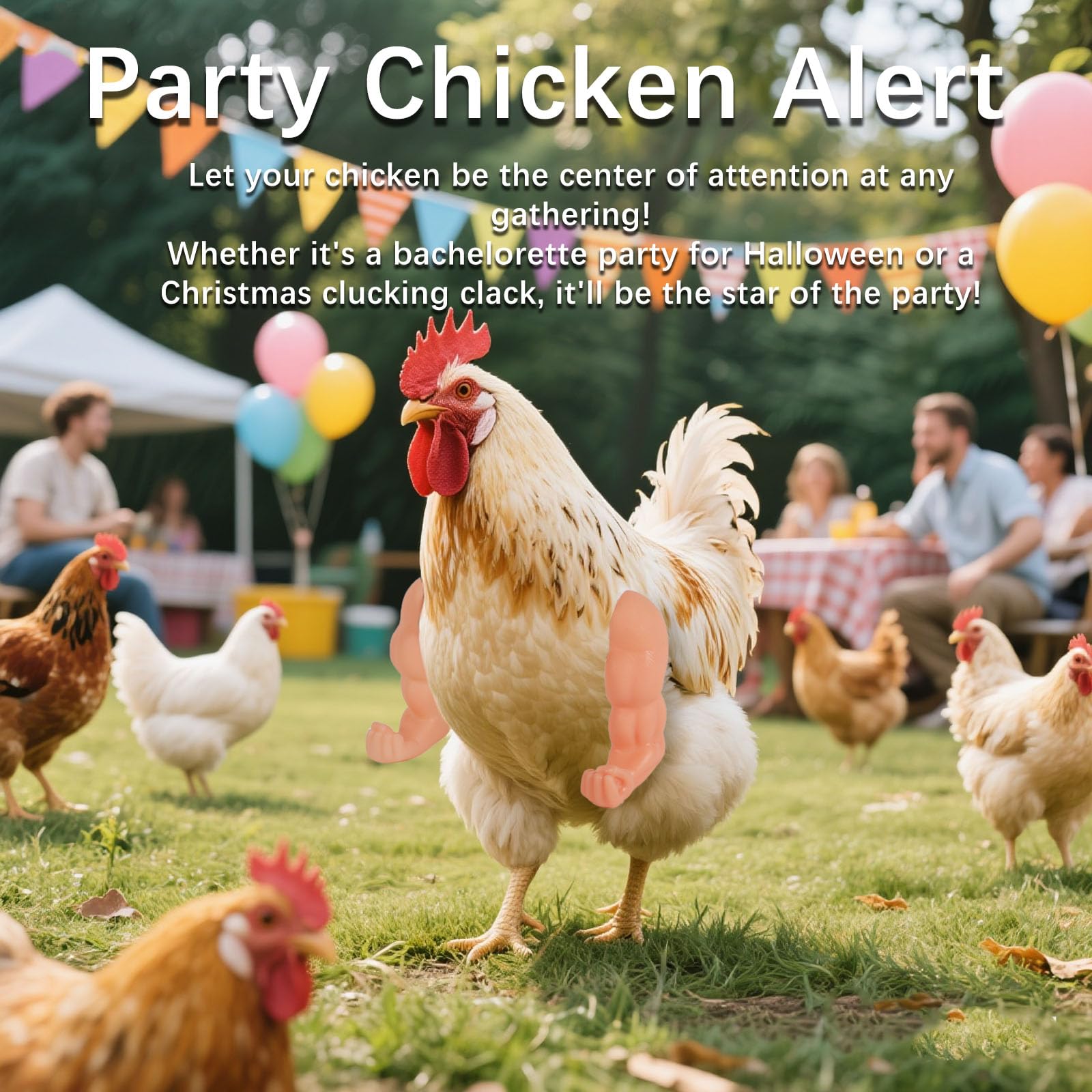 3uds Brazos de Pollo, Músculos Fuertes y Pulgares hacia Arriba Brazos de Dinosaurio T-Rex para Poner en Pollos Disfraz Divertido Mascotas para Fiestas Sesiones Fotos y Bromas