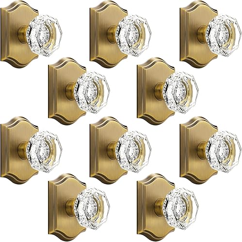 Miniatura 3 de Orger Pomos de puerta de cristal para interior de guardarropapuerta francesa, pomos decorativos inactivos individuales que no giran para un solo
