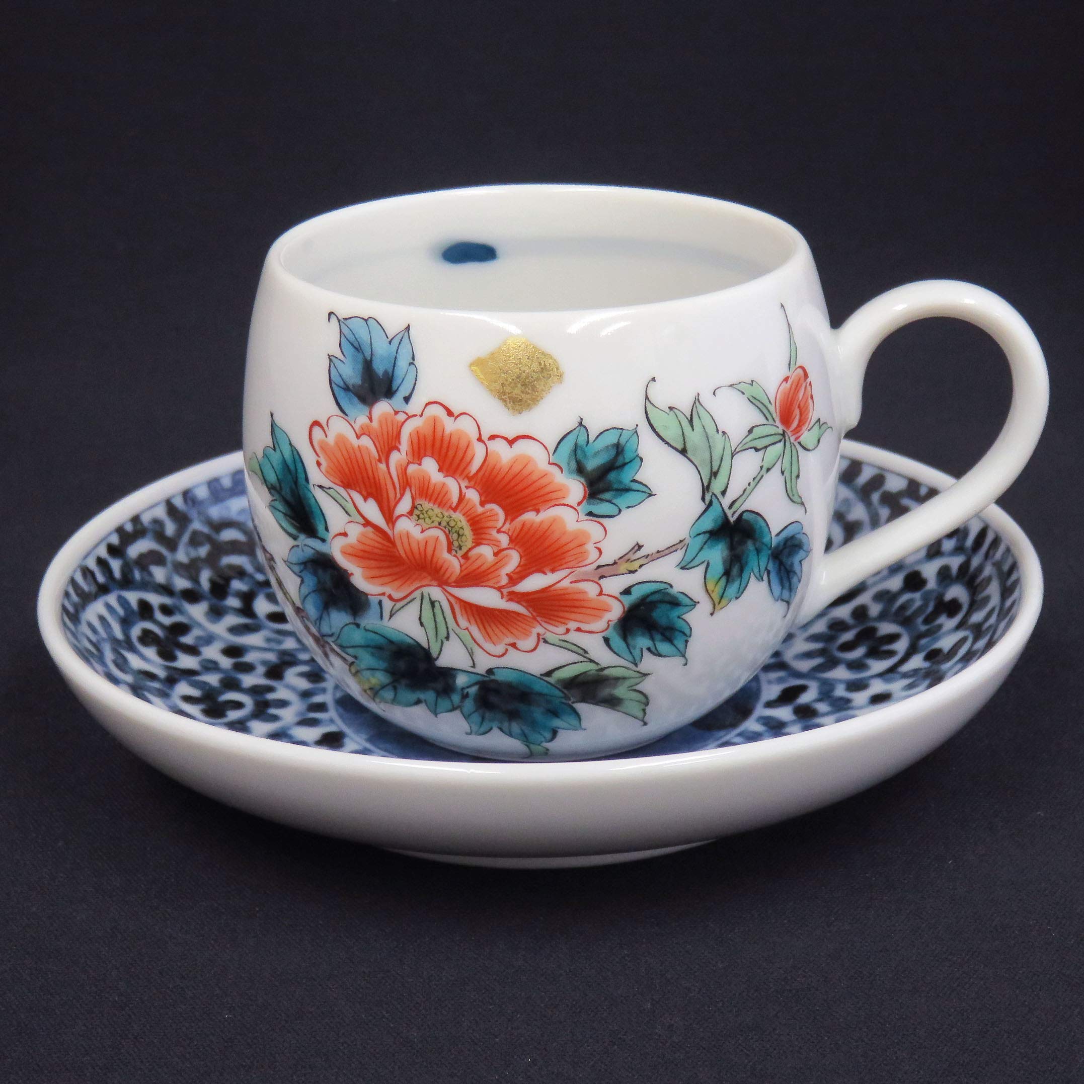 Amazon | 和座の蔵 おしゃれ 九谷焼 コーヒーカップ 5客 セット 草花絵 
