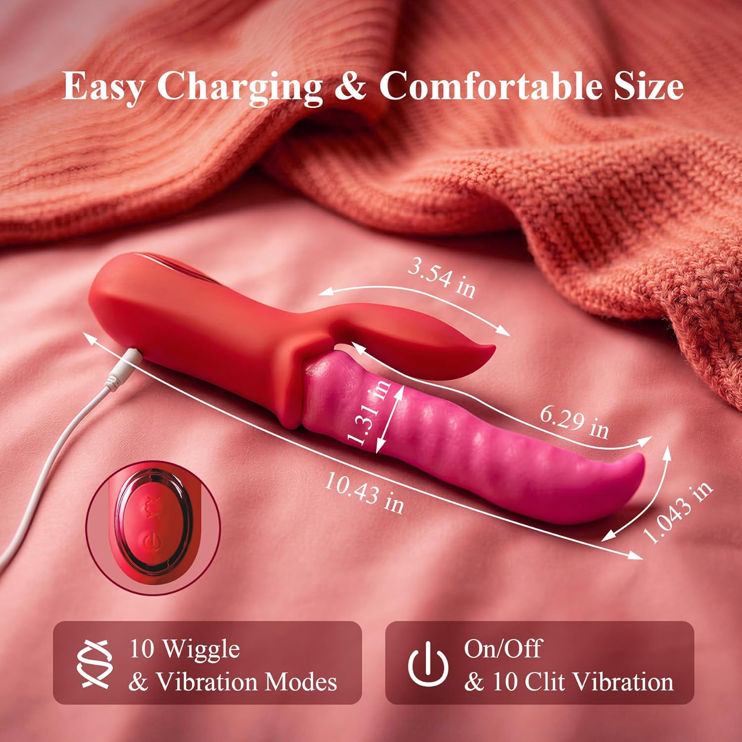Vibrator Adult Sex Toys Dildo - Deep Wriggle Prolonged Pleasure Tongue Licking Vibrators with 10 Undulating & 10 Clit Vibration, Female G spot Nipple Toy Teasing Stimulator for Women Couple Games