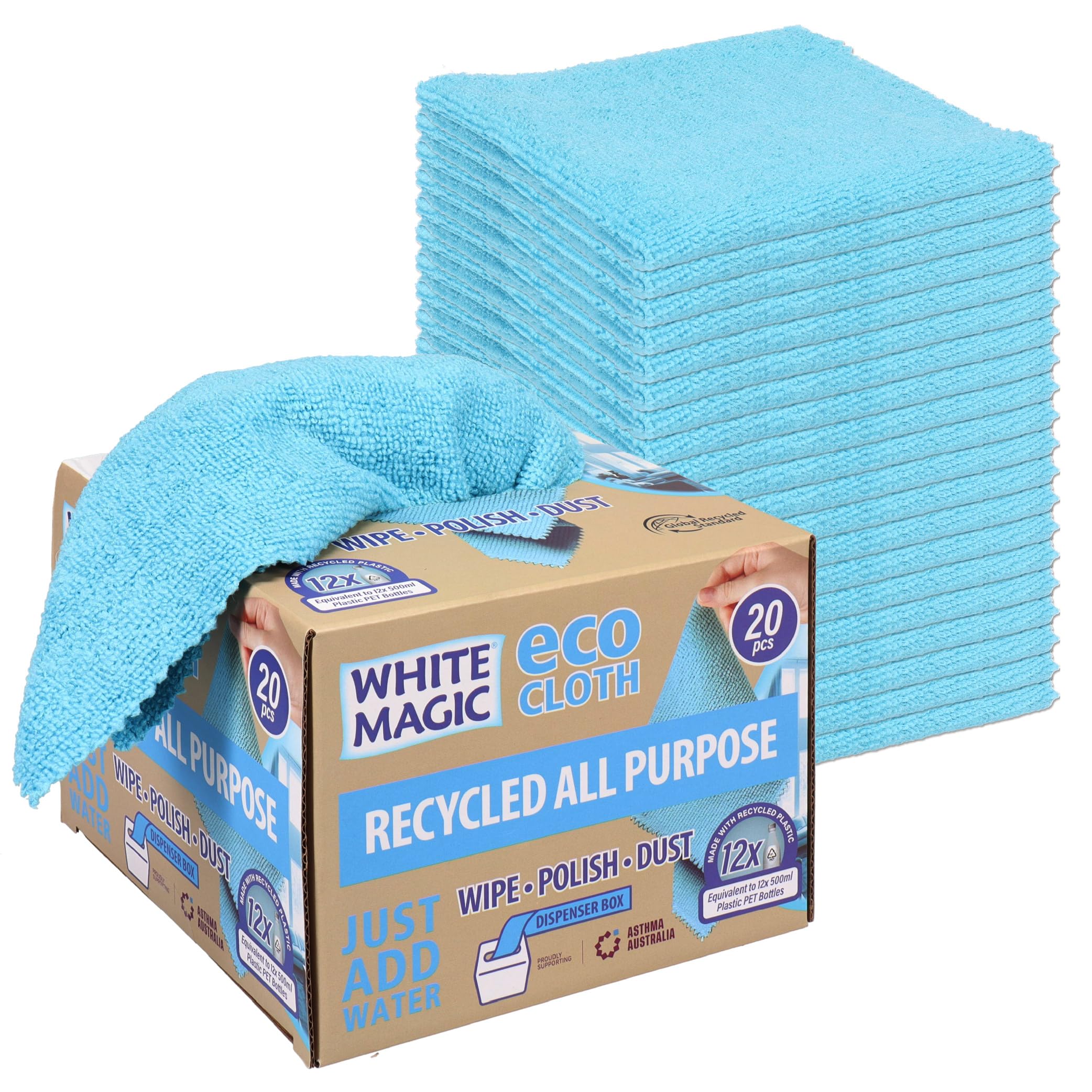 White Magic Eco Recycled All Purpose Cleaning Cloth (20 Pieces)