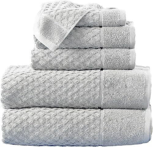 Great Bay Home - Juego de toallas de baño y para cara, 100% algodón, 2toallas de baño, 2toallas de mano y 2toallas de cara, secado rápido, colección