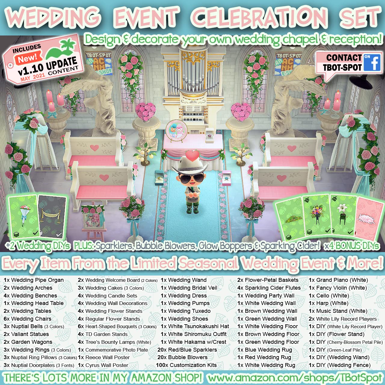 TBot-SpotACNH | Special Item Pack - Wedding Celebration Set | Over 260 Items