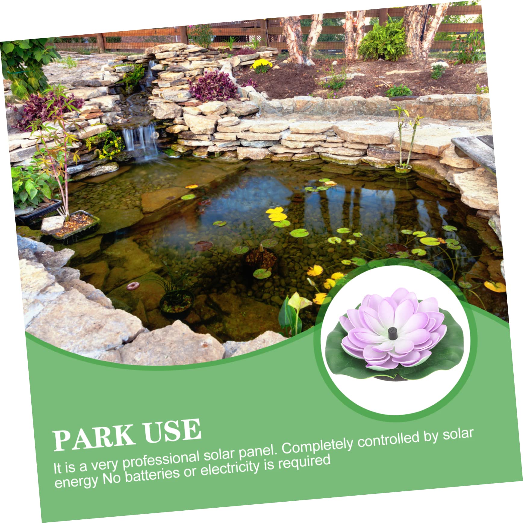Fontana Solare Loto da Giardino Porpora Abs Automatica 7v | Effetto Galleggiante per Waterscape, Testa 100cm e Portata 180 L/h, Potenza 1.2w