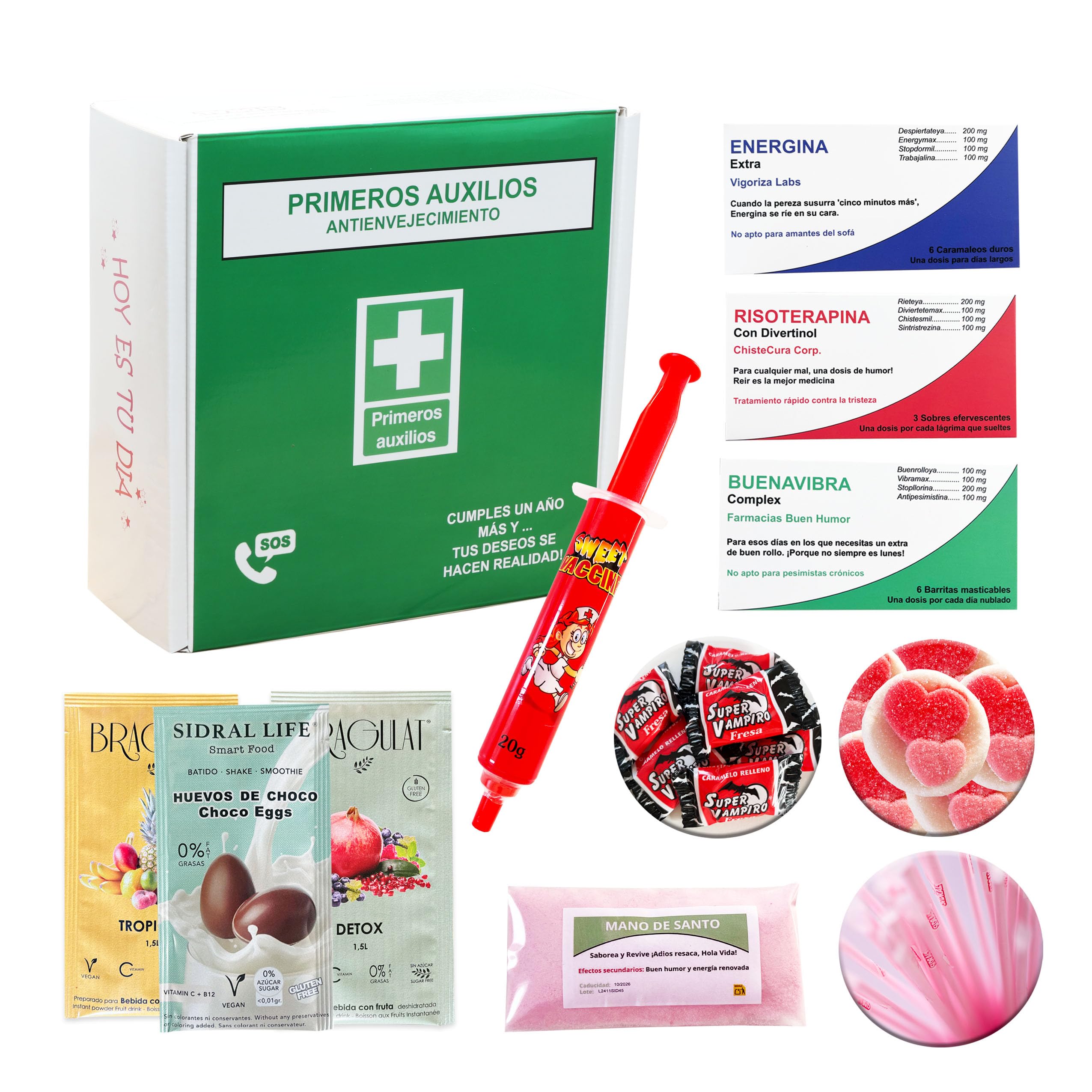 Regalo Original Kit de Primeros Auxilios de Chuches – Caja de Golosinas Divertidas para Cumpleaños, Halloween o Amigo Invisible