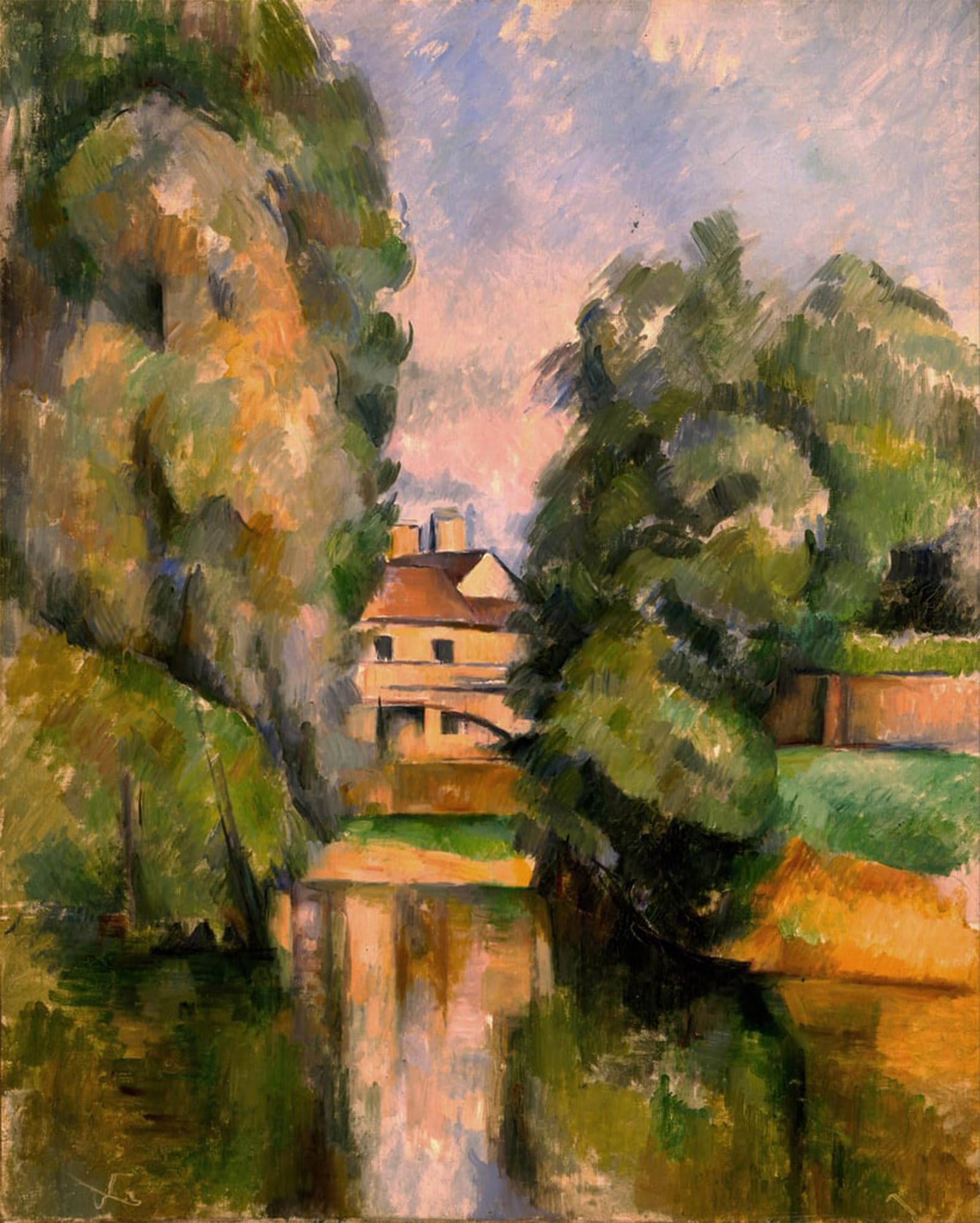 ARTXLXXBN Famous Painting Canvas Artwork Graffiti Print near the river House by Paul Cézanne Portrait Canvas Image for Home Decor 60x90cm