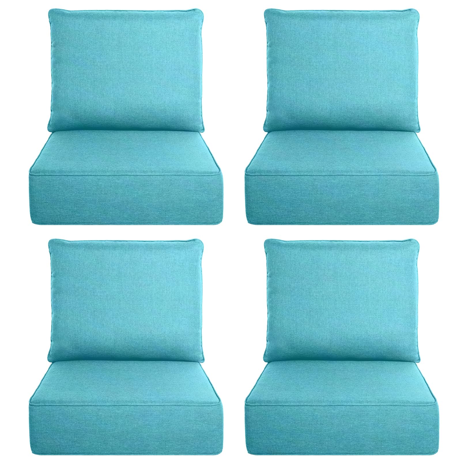 Luxury Outdoor Seat Cushion Set-22 x 24 x 6 Inch Outdoor Chair Cushions with Water Resistant &amp; Removable Cover Outdoor Cushions for Patio Furniture Chair Sofa Couch