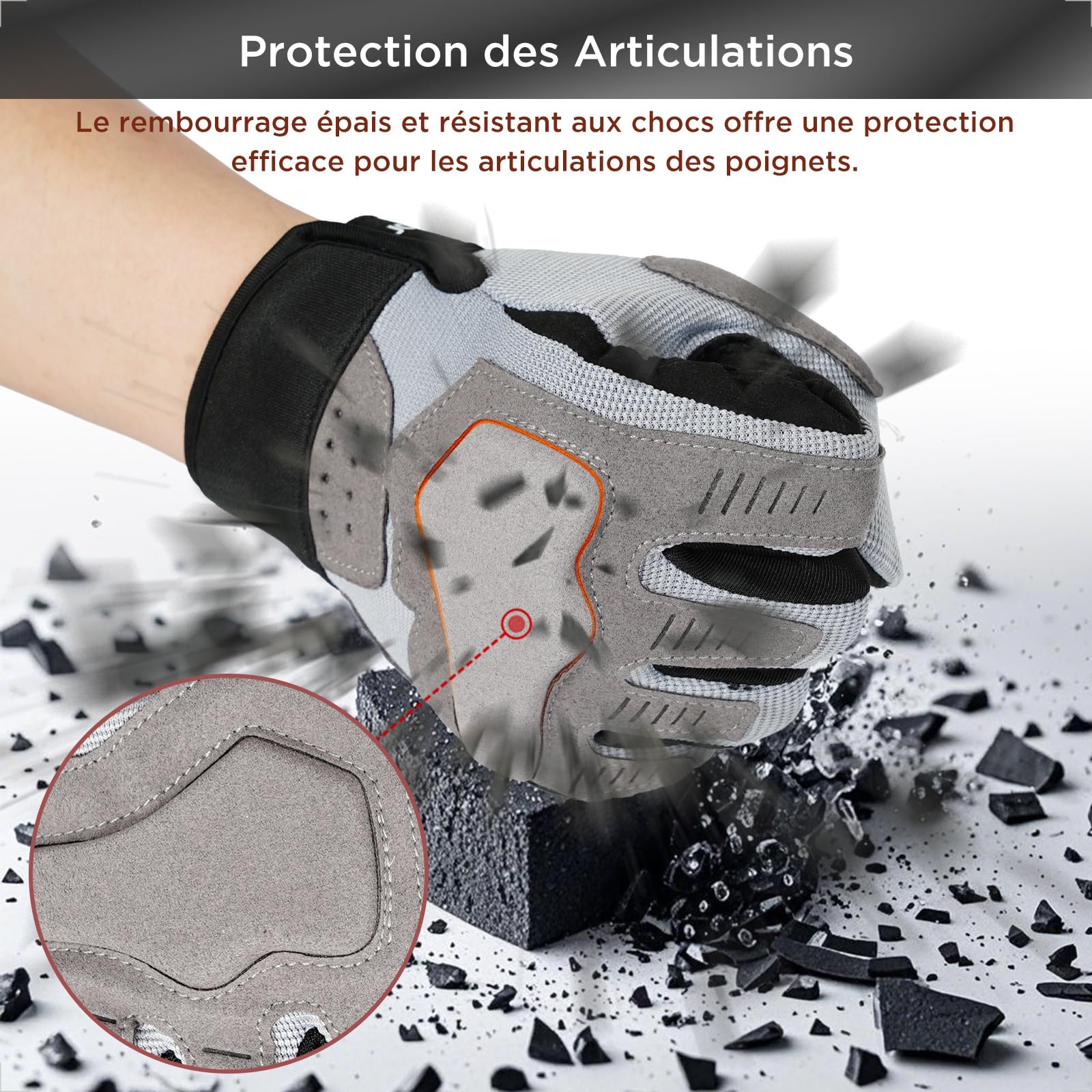 evermotor Gants de Moto, Gants de Moto pour Hommes et Femmes, Gants d'été à écran Tactile pour Moto, Motocross, Scooter, cyclomoteur, Quad, VTT