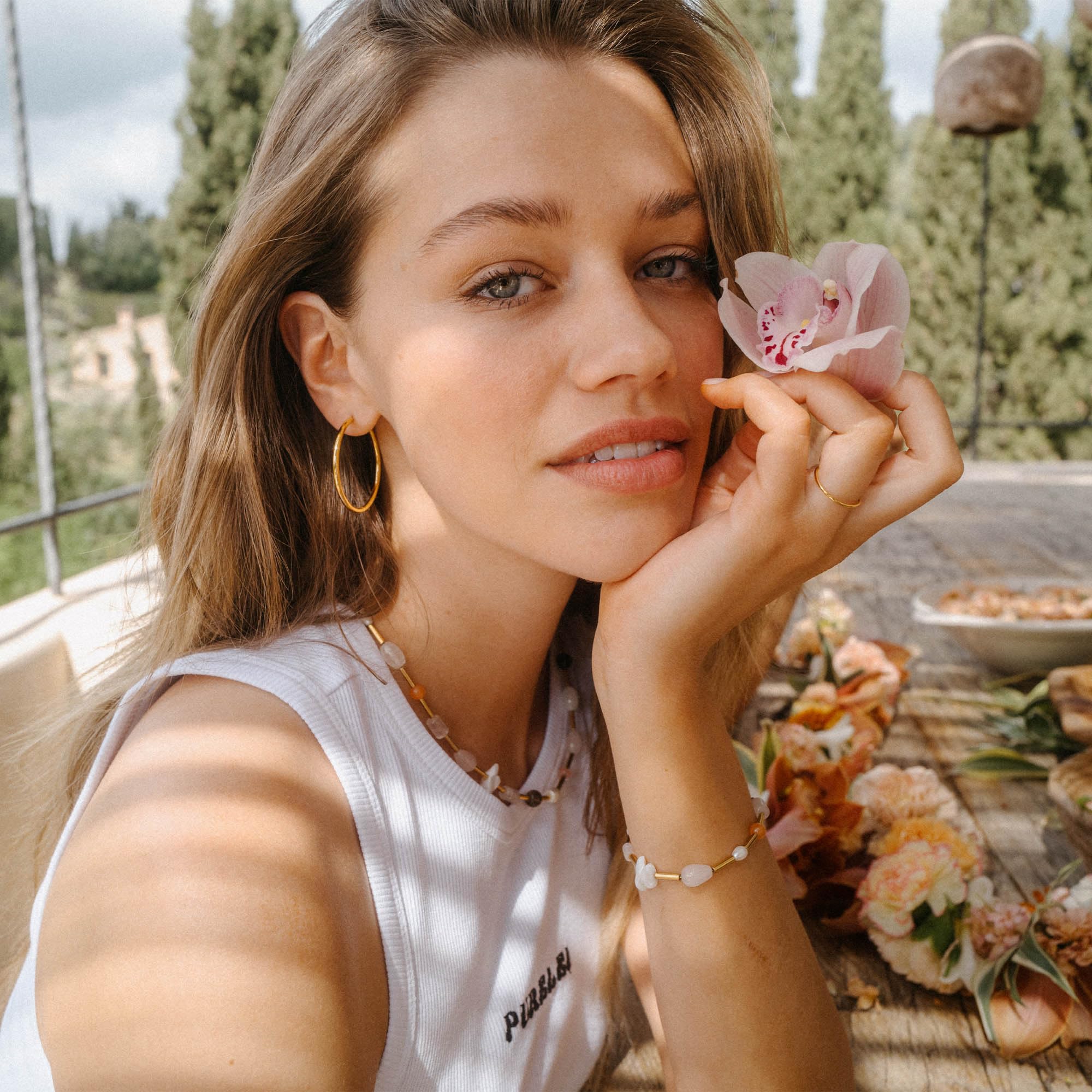 PURELEI® Pendientes Echo (oro, plata, oro rosa), pendientes impermeables para mujer, pendientes de aro de acero inoxidable, regalo para mujeres, 40 mm de diámetro