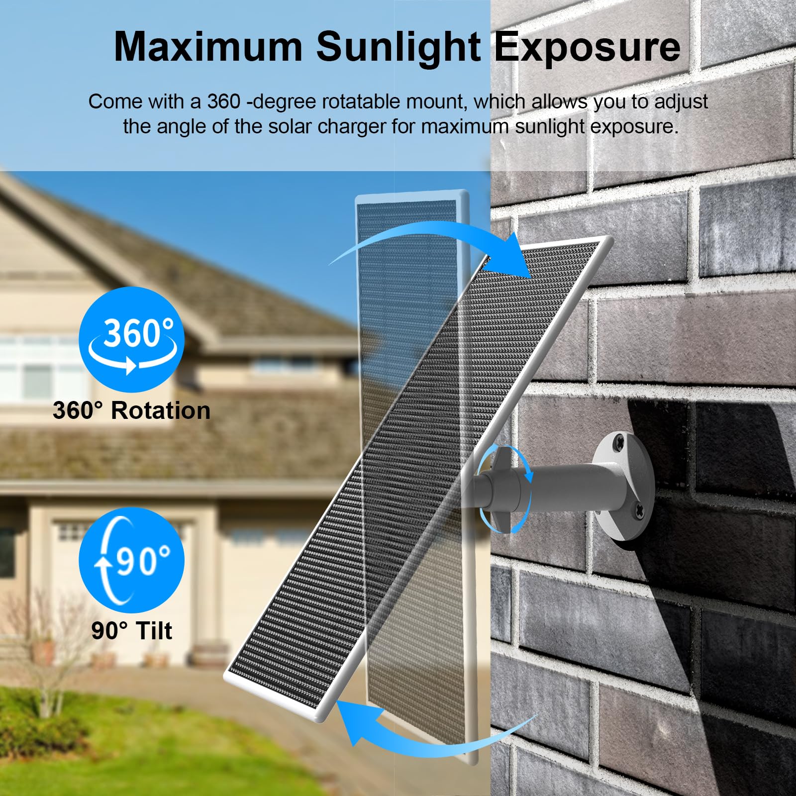 Solar Panel For Google Nest Camera, 5W Solar Power Charger For - View #8