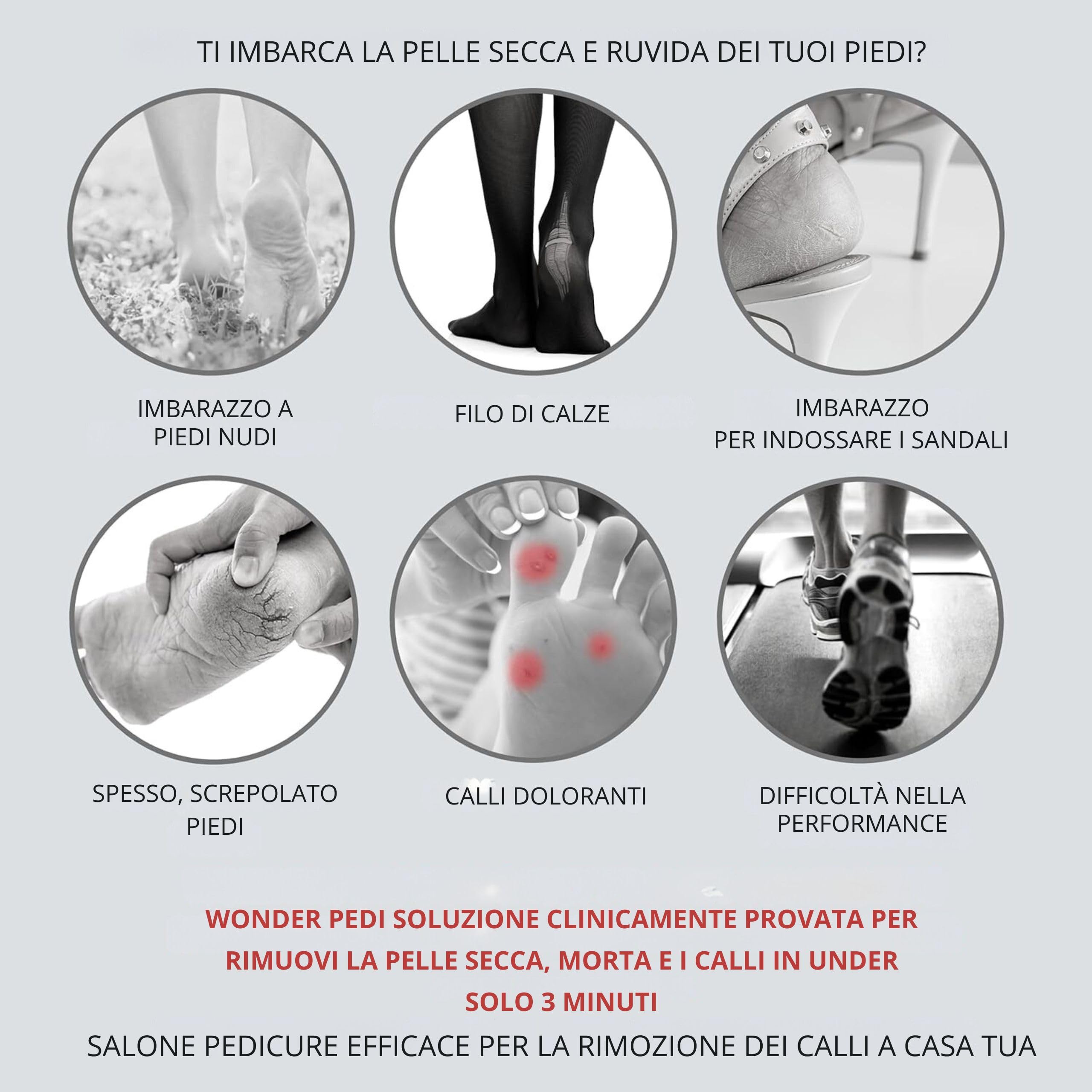 Spray esfoliante istantaneo per rimuovere i calli, rimuove la pelle morta e talloni screpolati, trattamento pedicure per la casa, funziona con qualsiasi lima o scrubber per piedi. Wonder Pedi