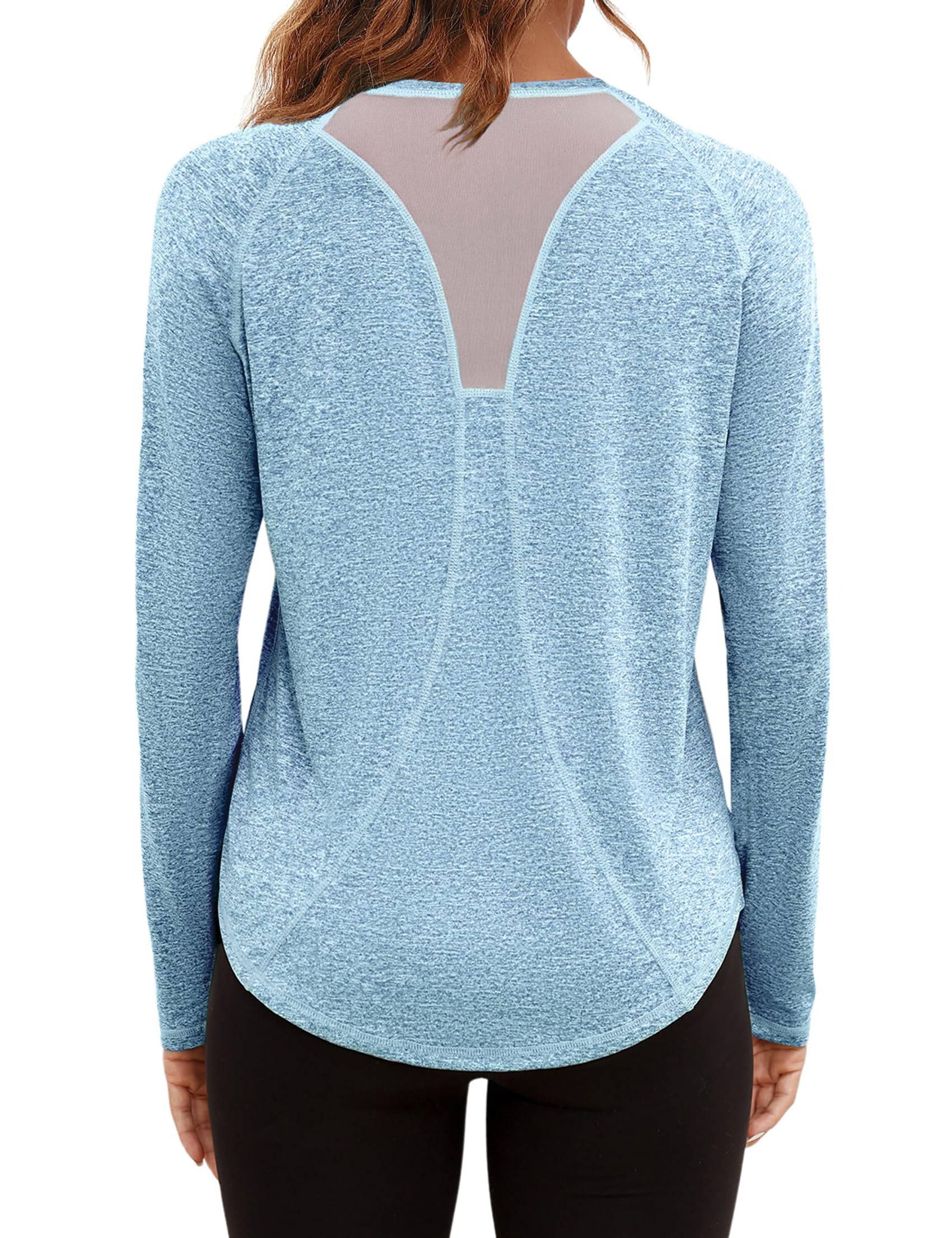 Gyabnw Funktionsshirt Damen Langarm Sportshirt Activewear Fitness Laufshirt Sport Oberteile Atmungsaktive Wandershirt Yoga