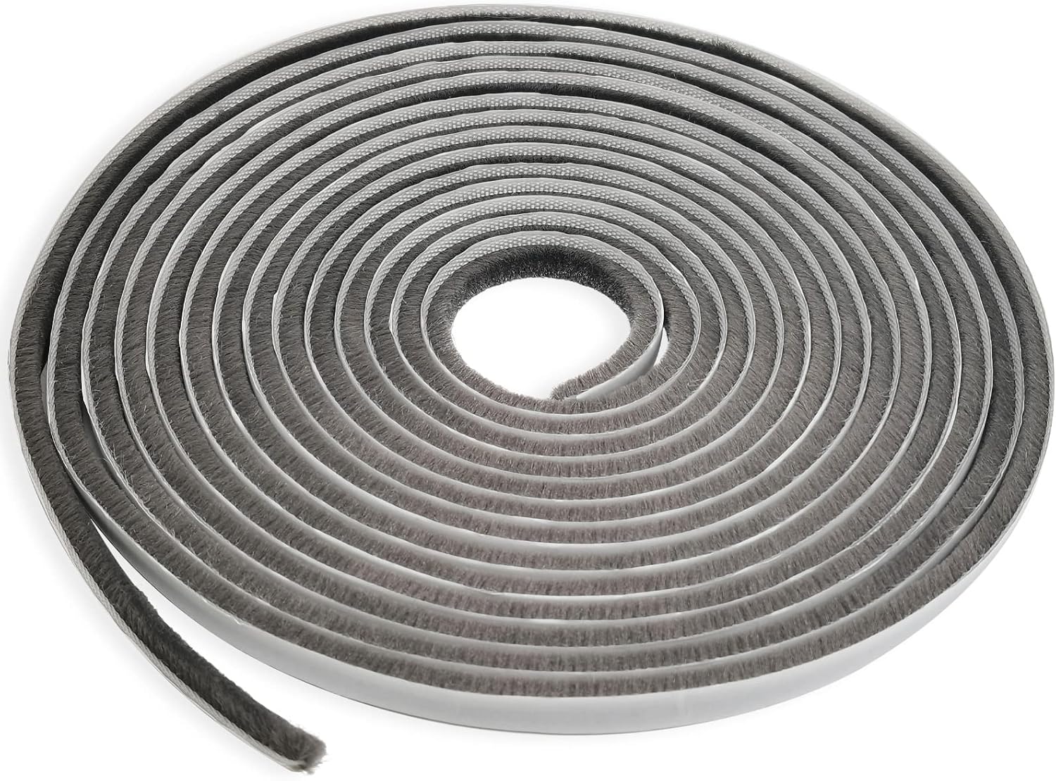 Grey Window Weather Seal Strip, Weather Stripping Brush for Sliding Windows/Doors Frame Side,1roll,Total Length 16.4ft(5m),Width 0.3inch(9mm),Thick 0.2inch(5mm)