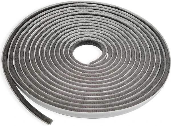 Grey Window Weather Seal Strip, Weather Stripping Brush for Sliding Windows/Doors Frame Side,1roll,Total Length 32.8ft(10m),Width 0.3inch(7mm),Thick 0.2inch(5mm)