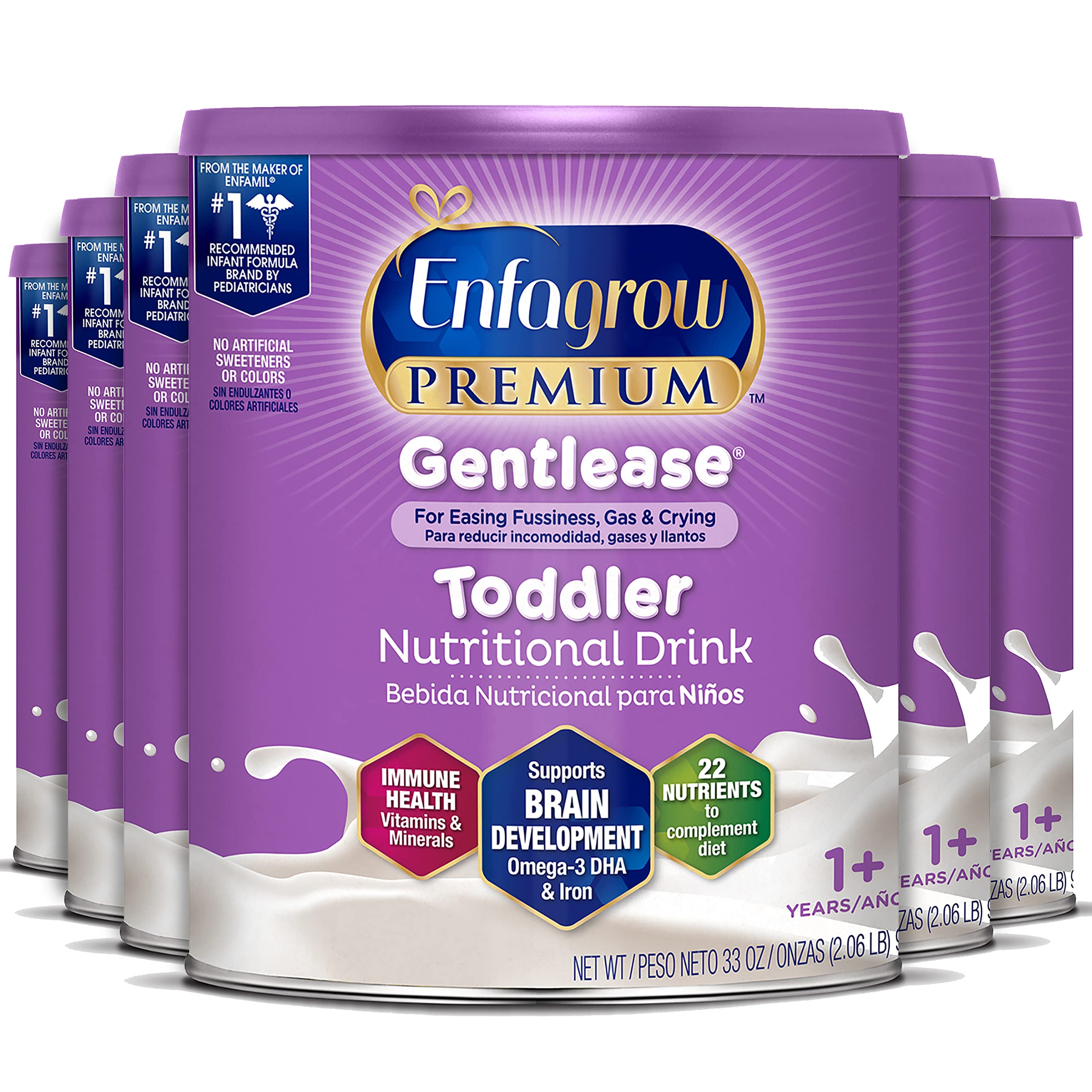 Enfagrow Premium Gentlease Toddler Nutritional Drink, Omega-3 DHA for Brain Support, Prebiotics & Vi