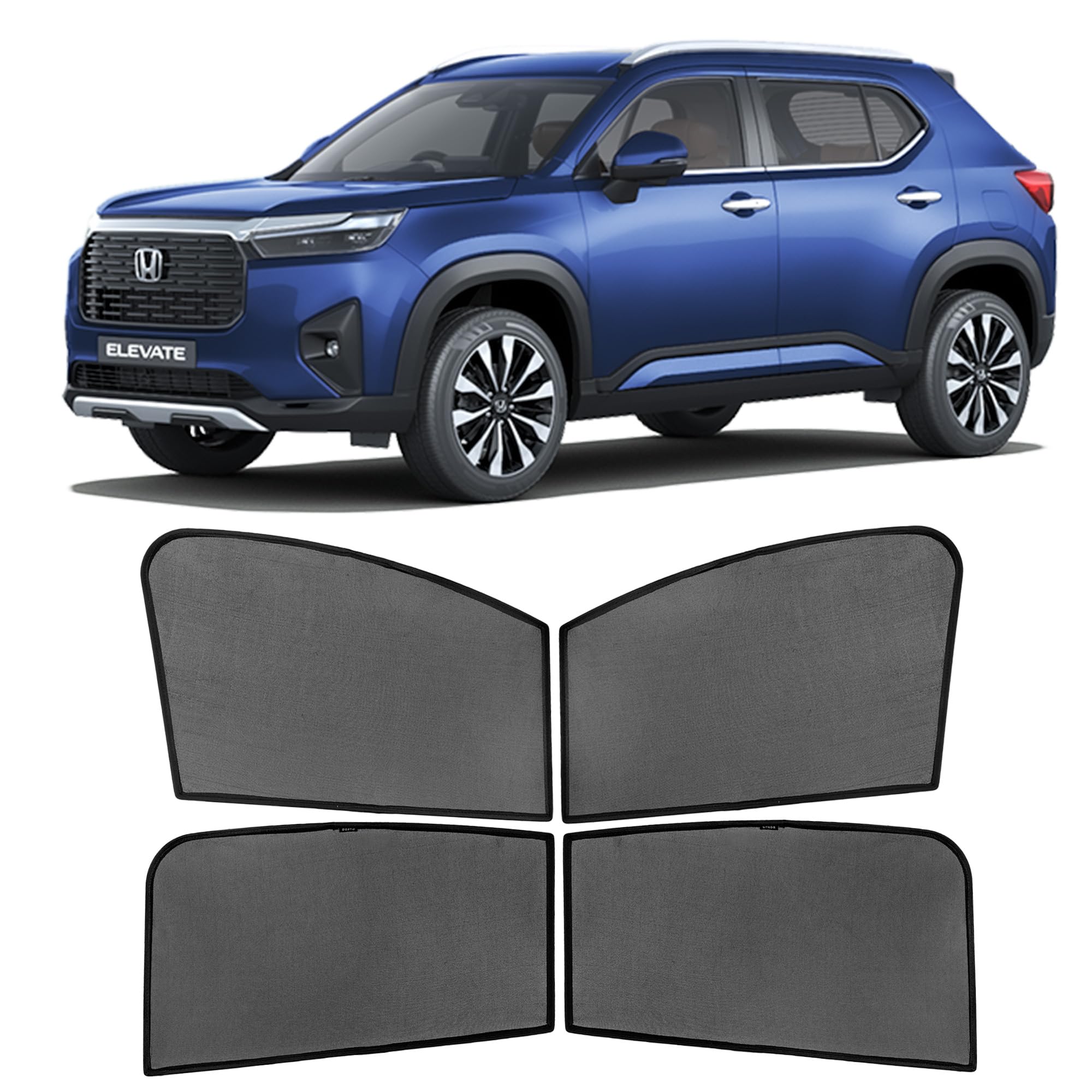 AutoStory Custom Fit Black Mesh Car Sunshade for Elevate | UV & Heat Protection Car Window Curtains | Privacy Car Sun Shade | Breathable Vehicle Specific Side Window Shades
