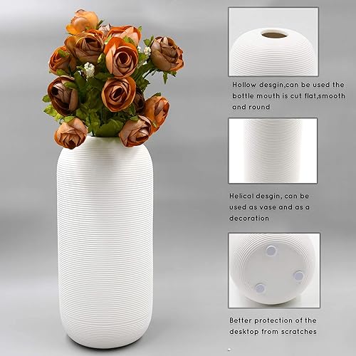 Miniatura 5 de Samawi - Jarrón negro de cerámica negro de 10 pulgadas, jarrón negro para decoración de la sala de estar, jarrones modernos para decoración del