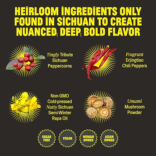 Miniatura 7 de FLYBYJING Spicy Duo - Paquete de salsa crujiente de chile Sichuan prémium y Xtra picante - Picante, rico en Umami, sin gluten, sin OMG - Eleva el