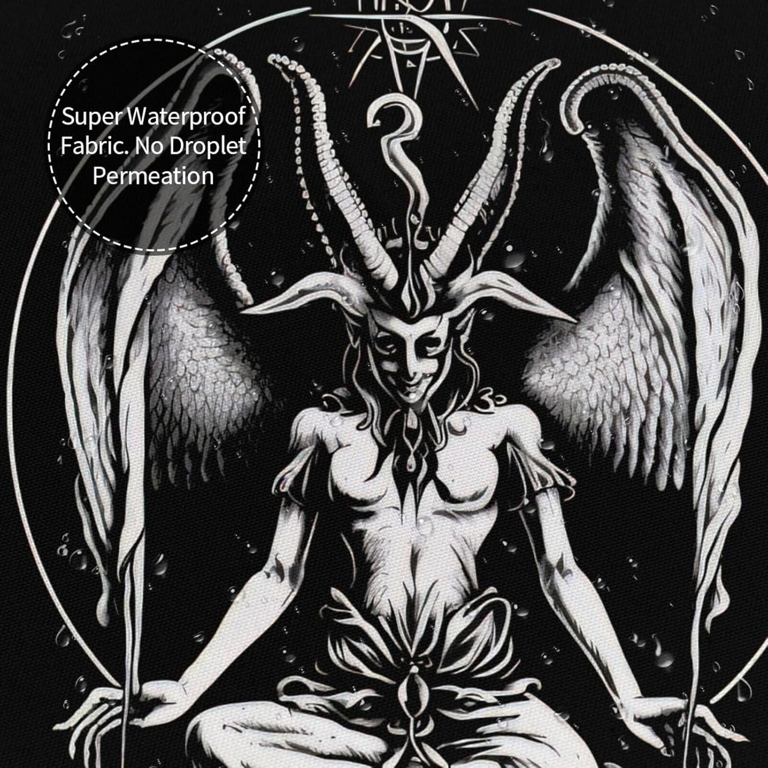 Baphomet Satan Devil Shower Curtain, 72 x 72 Inch Bathroom Home Waterproof Polyester Fabric with 12 Iron Hooks