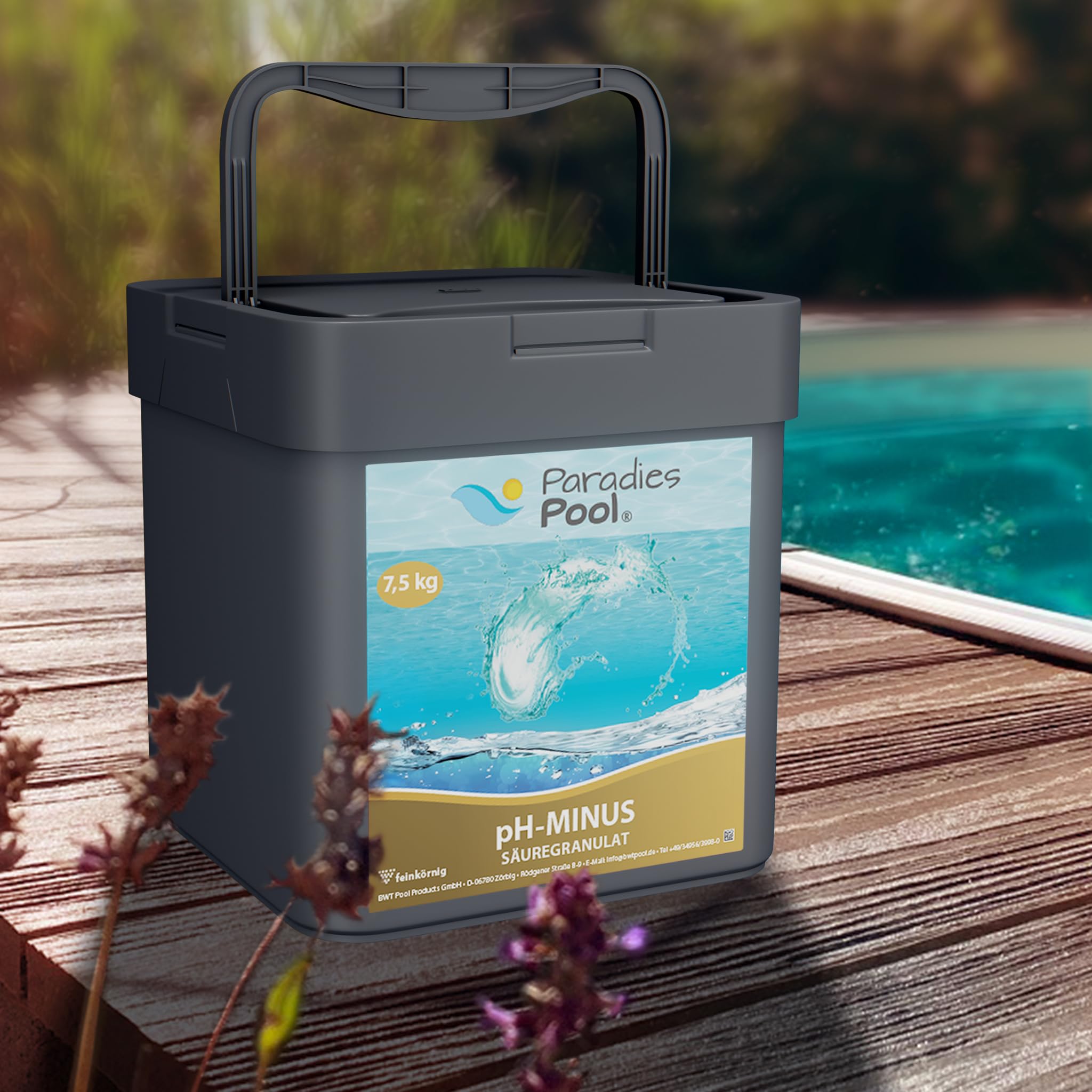Paradies Pool pH Minus Granulat 7,5 kg, pH Senker Schwimmbecken Pool