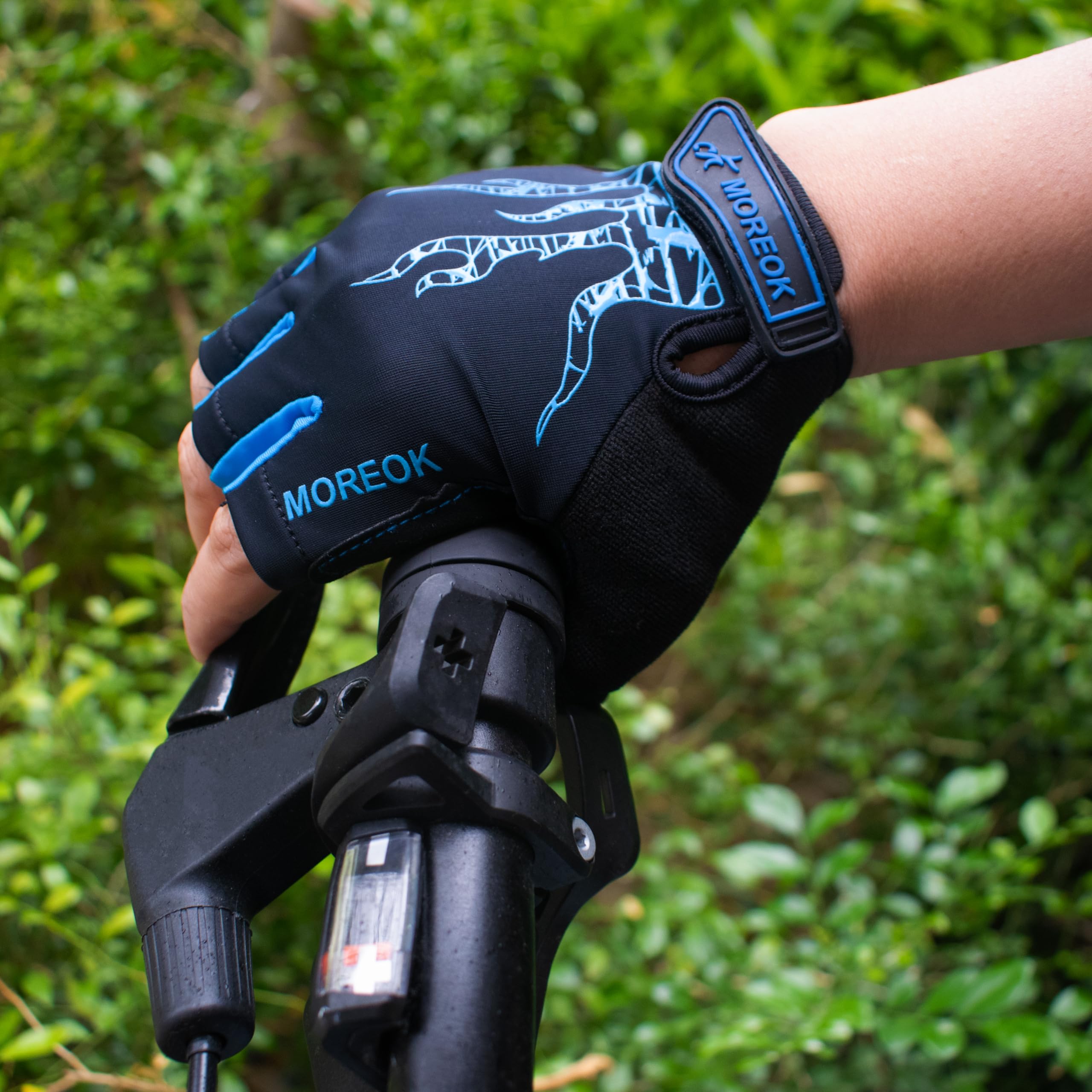 Guantes MTB Hombre y Mujer, Guantes Ciclismo Verano Gel Medio Dedo para Bicicleta Montaña Bici Gimnasio
